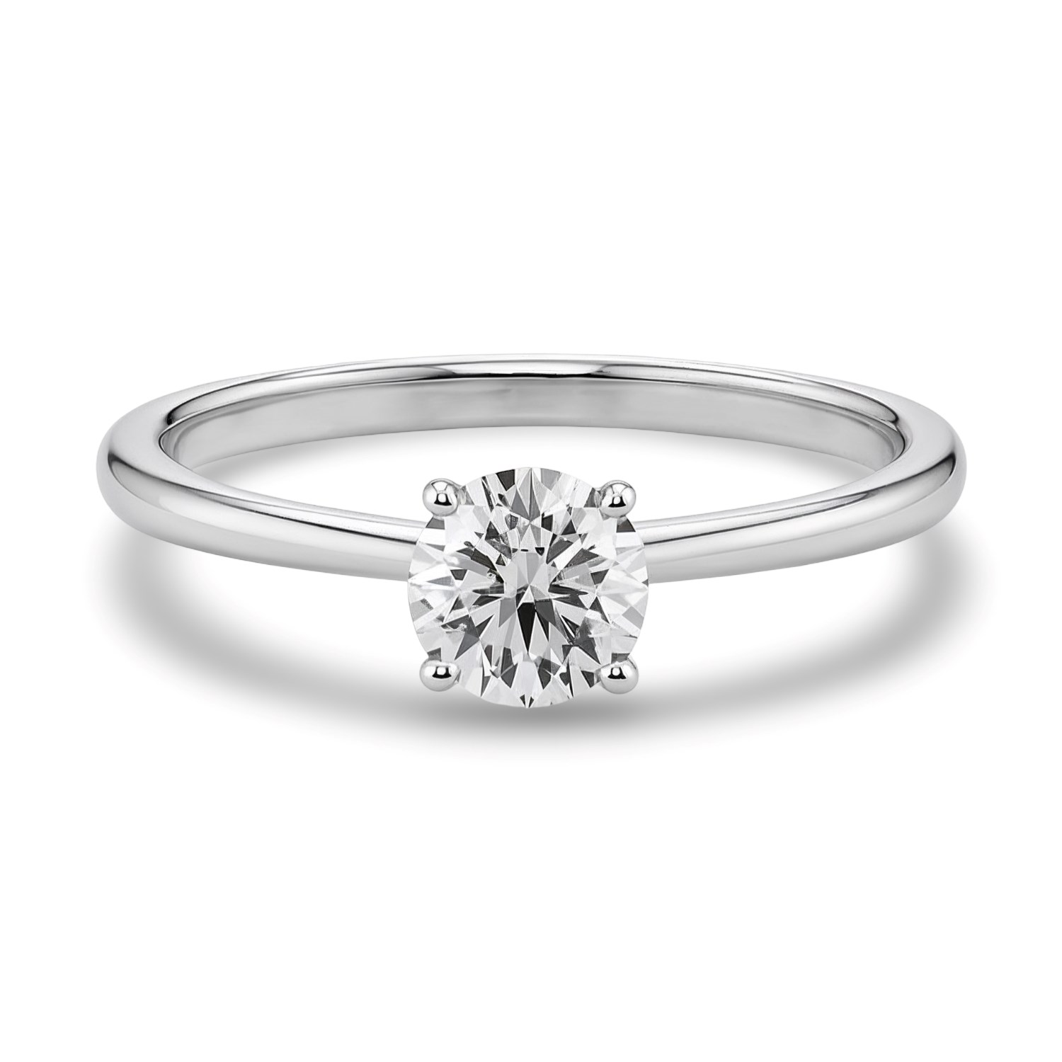 3/4 Carat Round Lab Grown IGI G/VS1 Diamond Solitaire Ring in 10K White Gold thumbnail 5