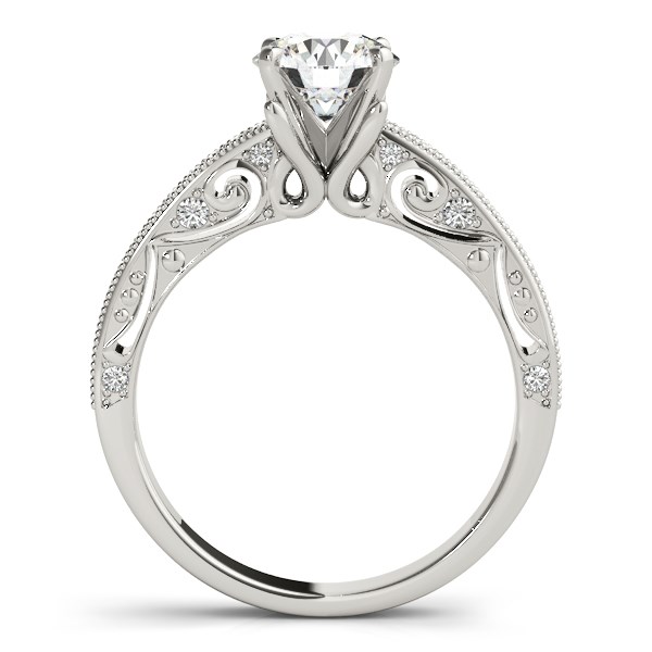 14k White Gold Antique Pronged Round Diamond Engagement Ring (1 1/8 cttw) thumbnail 2