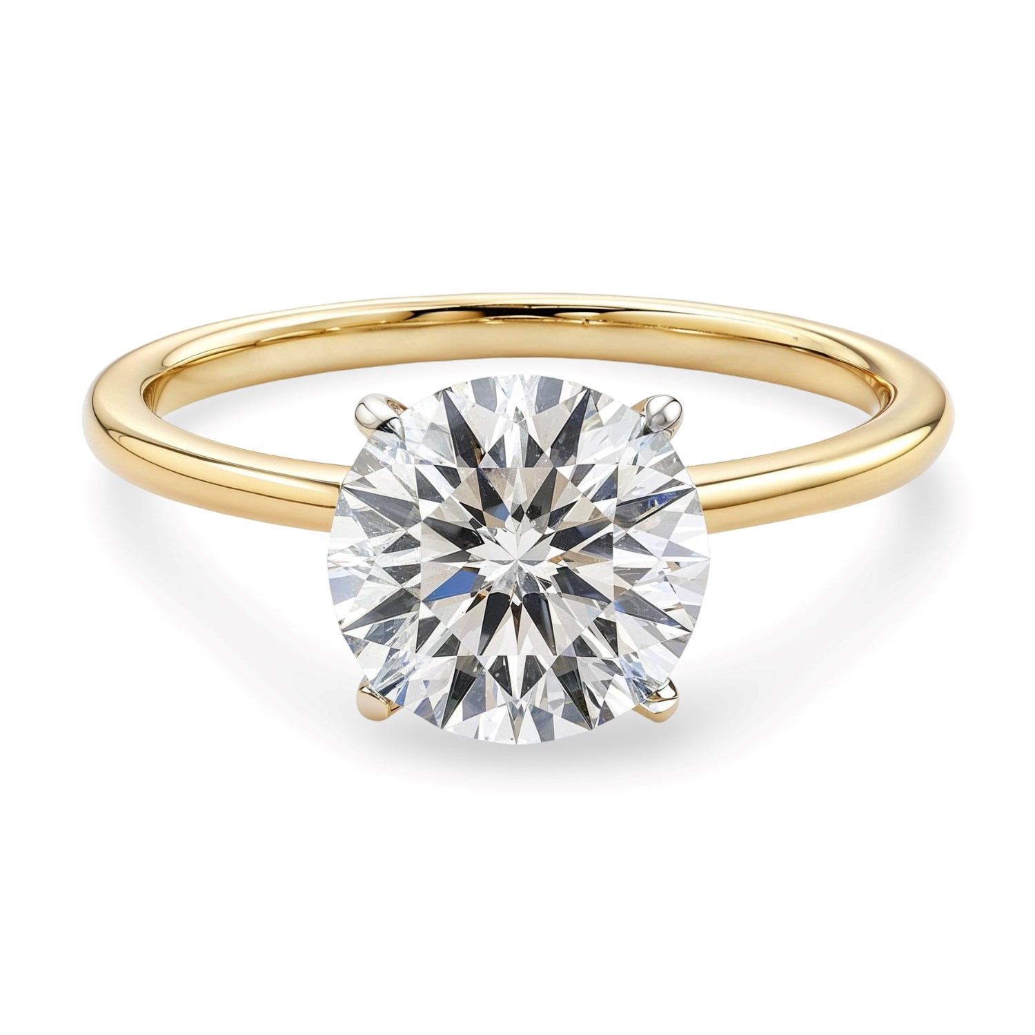 1 1/2 Carat Round Lab Grown IGI G/VS1 Diamond Solitaire Ring in 14K Yellow Gold thumbnail 5