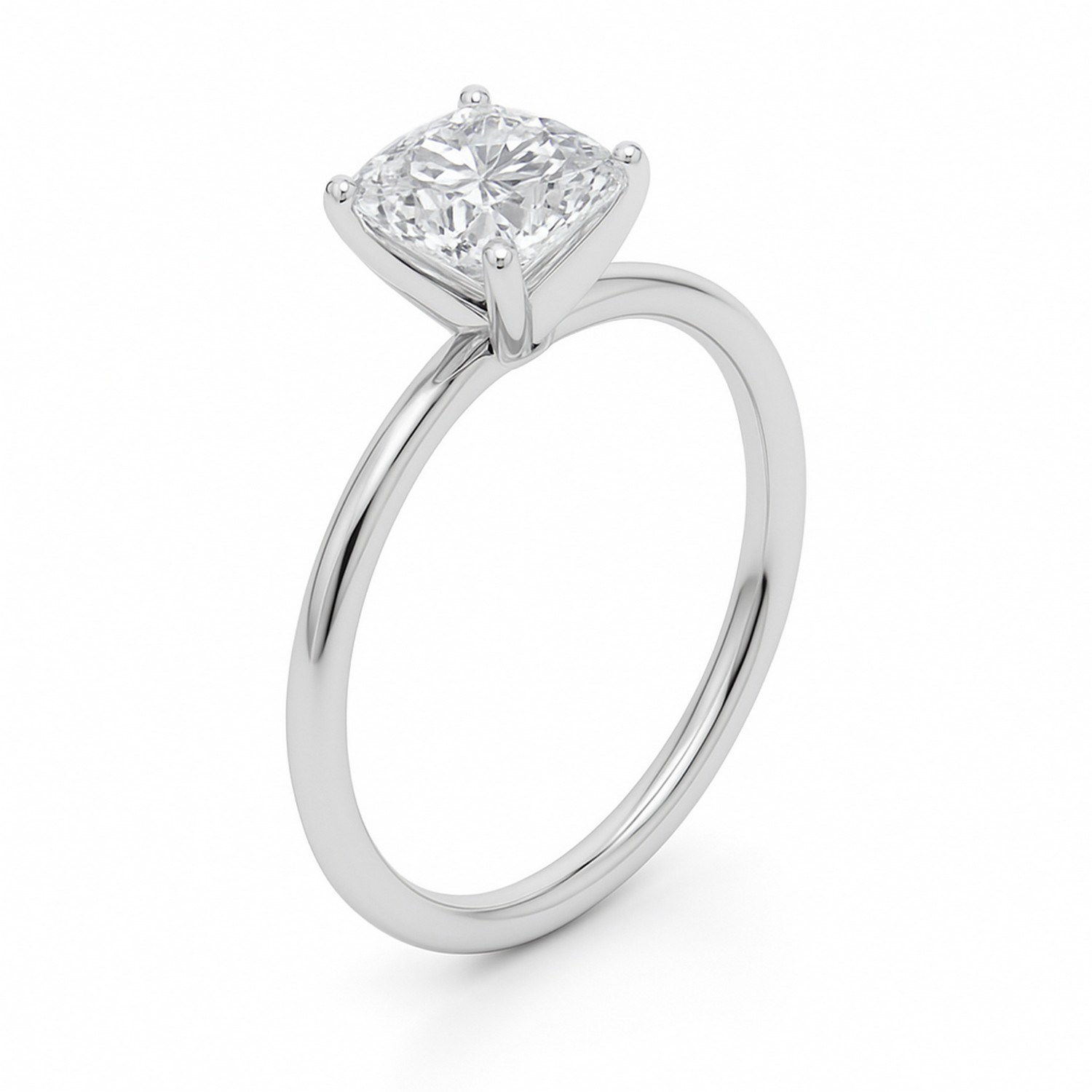 1 1/2 Carat Cushion Lab Grown IGI G/VS1 Diamond Solitaire Ring in 10K White Gold thumbnail 3