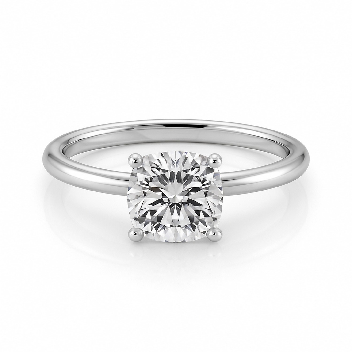 1 1/2 Carat Cushion Lab Grown IGI G/VS1 Diamond Solitaire Ring in 10K White Gold thumbnail 4