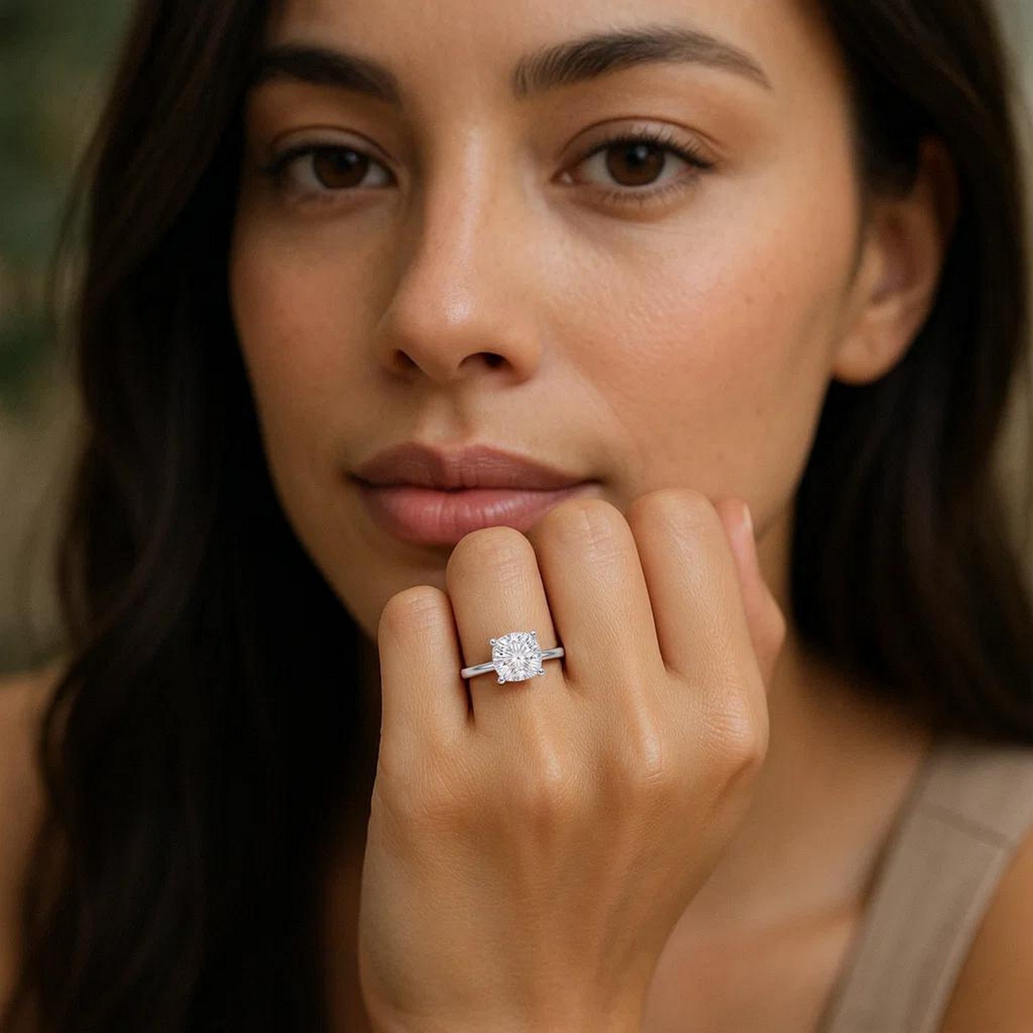 1 1/2 Carat Cushion Lab Grown IGI G/VS1 Diamond Solitaire Ring in 10K White Gold thumbnail 6