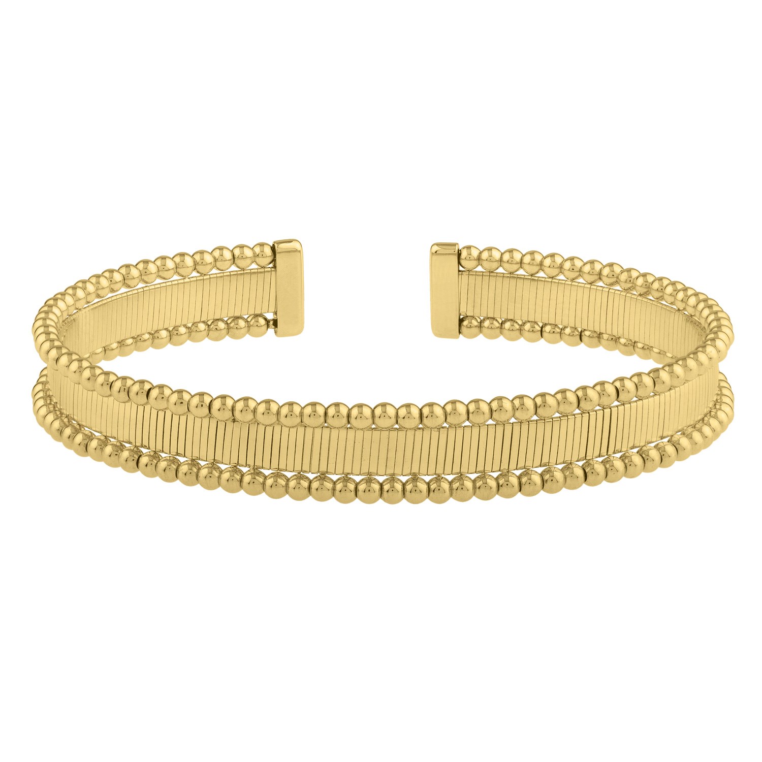 Smooth Surface Pallina Cuff Bangle in 14K Yellow Gold (9.00 mm) thumbnail 2