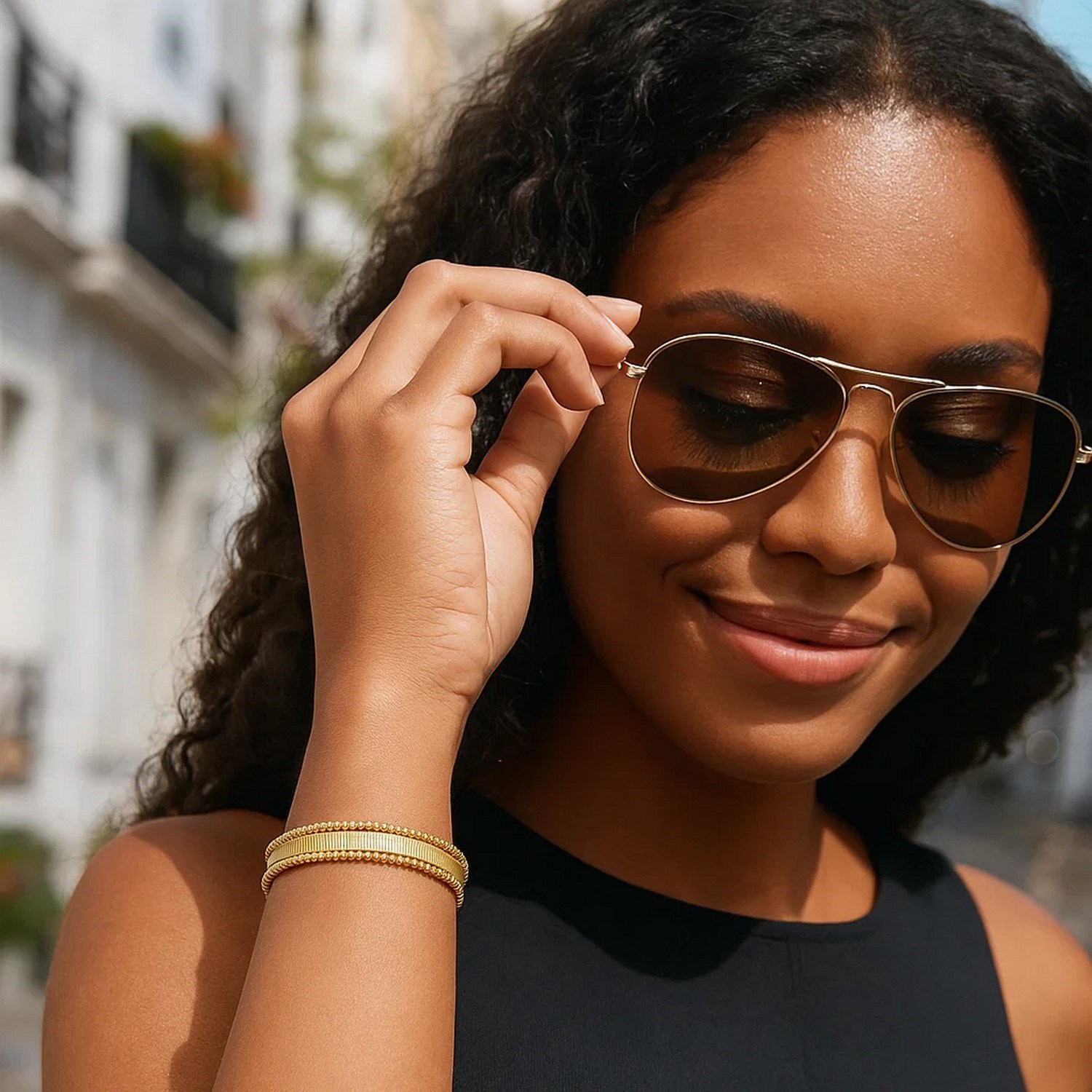 Smooth Surface Pallina Cuff Bangle in 14K Yellow Gold (9.00 mm) thumbnail 4