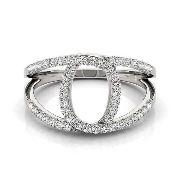 14k White Gold Diamond Loop Style Dual Band Ring (1/2 cttw) thumbnail 2