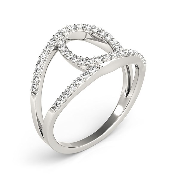 14k White Gold Diamond Loop Style Dual Band Ring (1/2 cttw) thumbnail 3