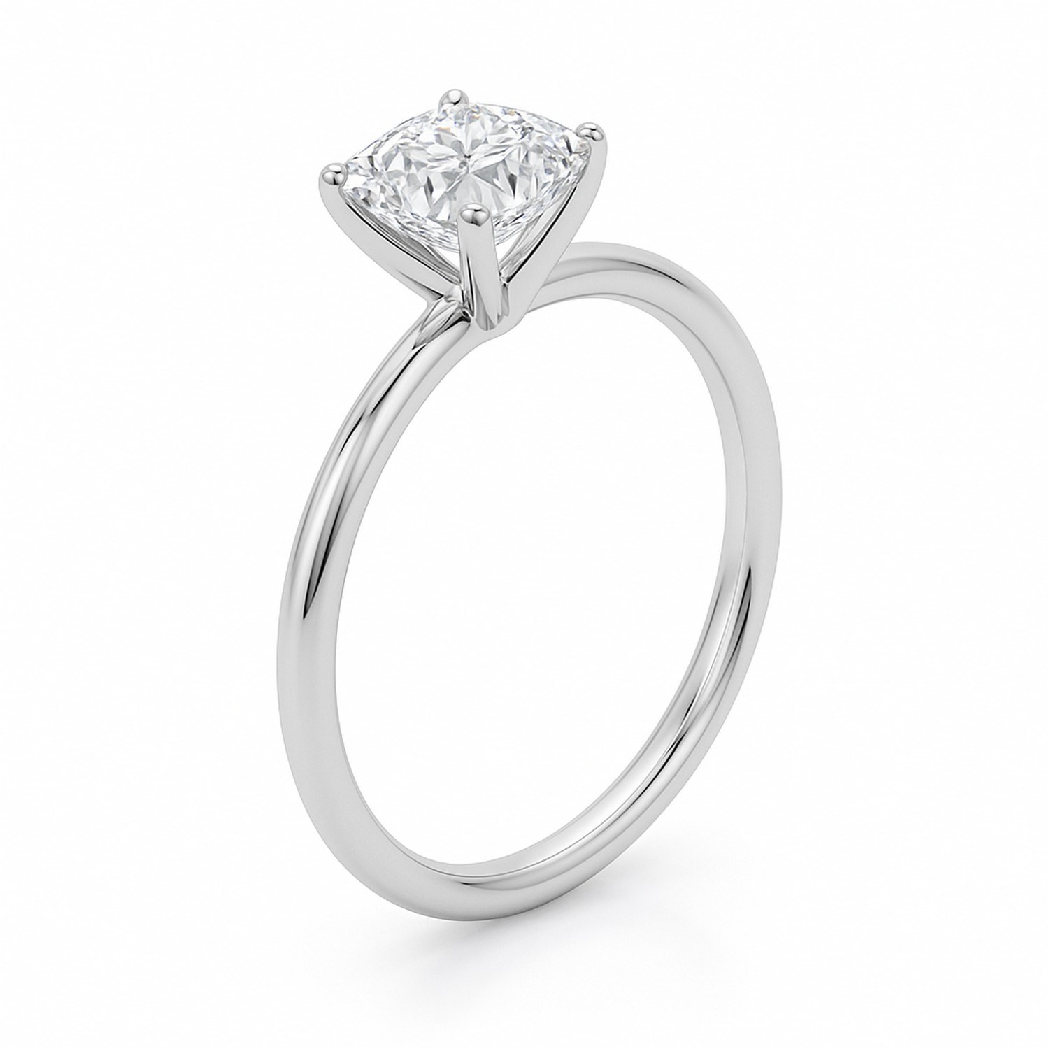 1 Carat Cushion Lab Grown IGI G/VS1 Diamond Solitaire Ring in 14K White Gold thumbnail 3