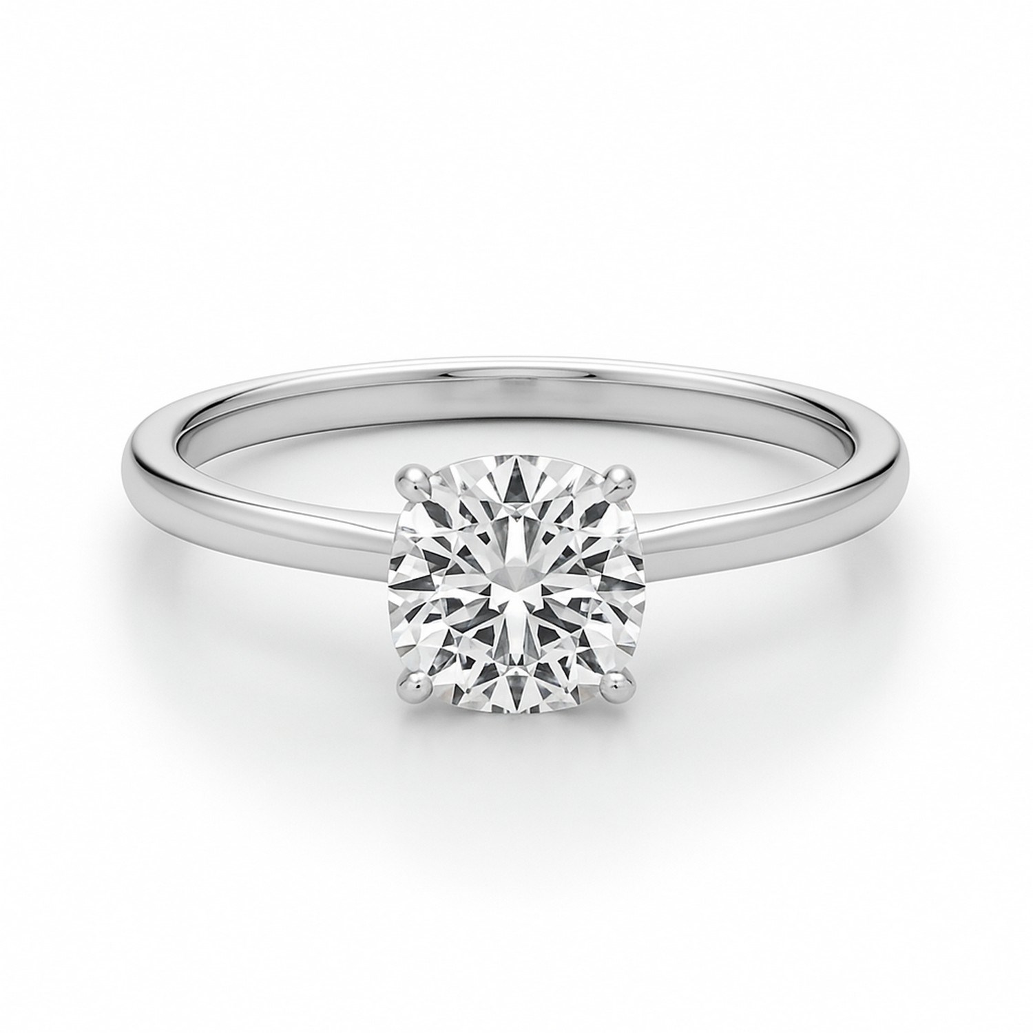 1 Carat Cushion Lab Grown IGI G/VS1 Diamond Solitaire Ring in 14K White Gold thumbnail 4