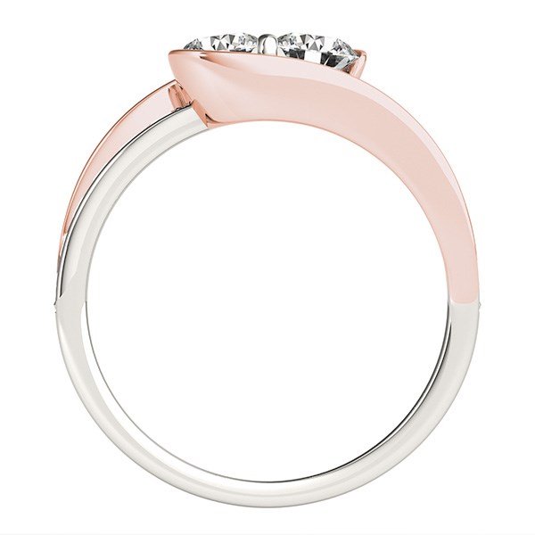 Two Stone Diamond Ring in 14k White And Rose Gold (3/4 cttw) thumbnail 3