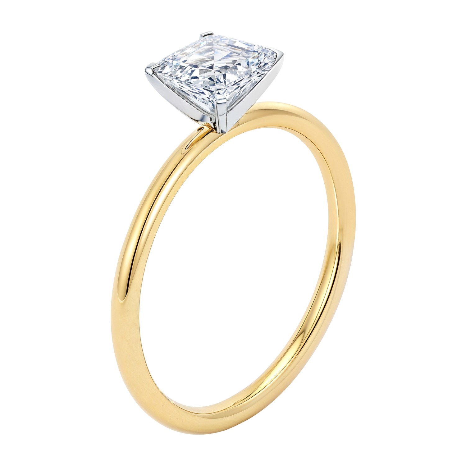 1.50Ct Emerald Lab Grown IGI G/VS1 Diamond Ring in 14K Yellow Gold thumbnail 3