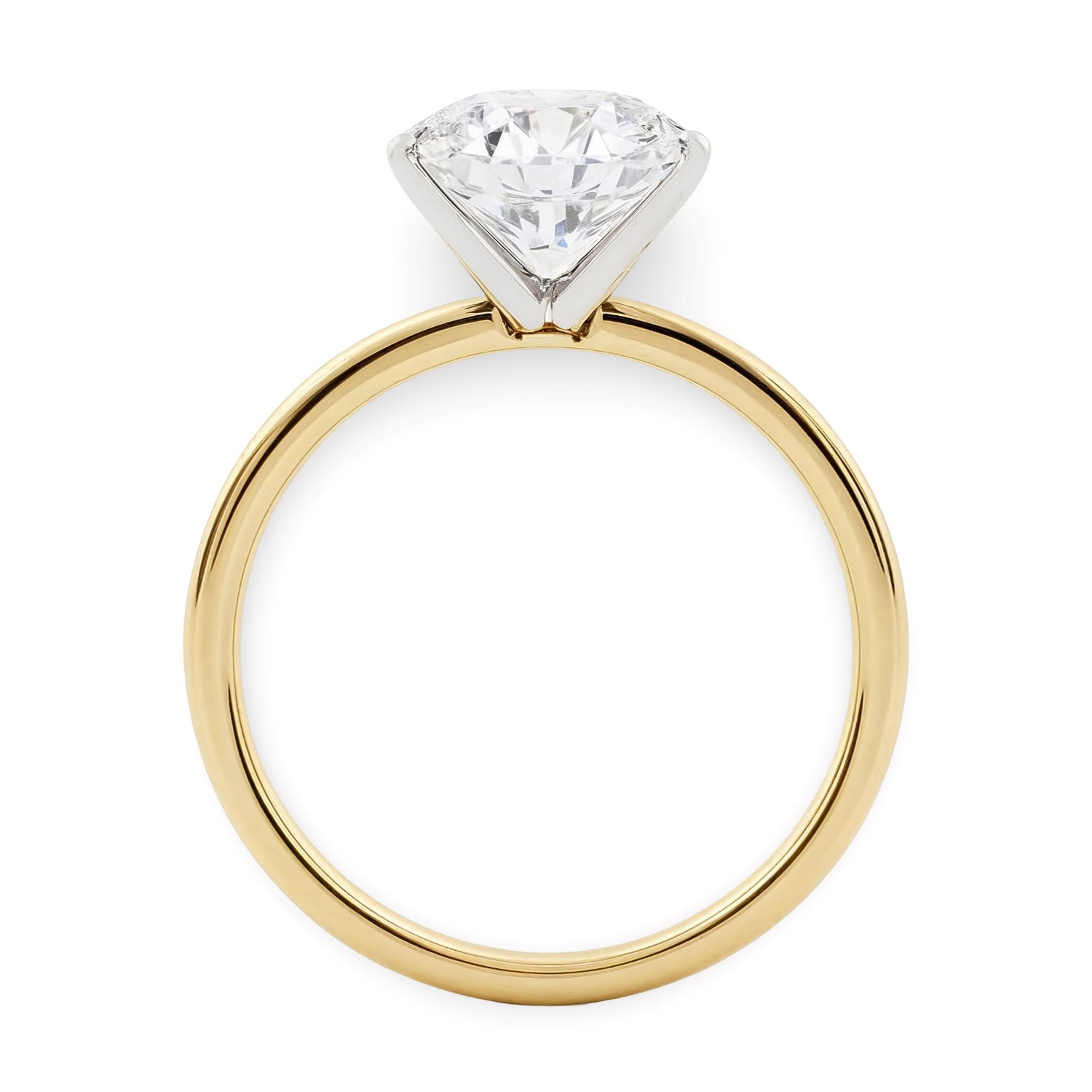 2 Carat Round Lab Grown IGI G/VS1 Diamond Solitaire Ring in 10K Yellow Gold thumbnail 6