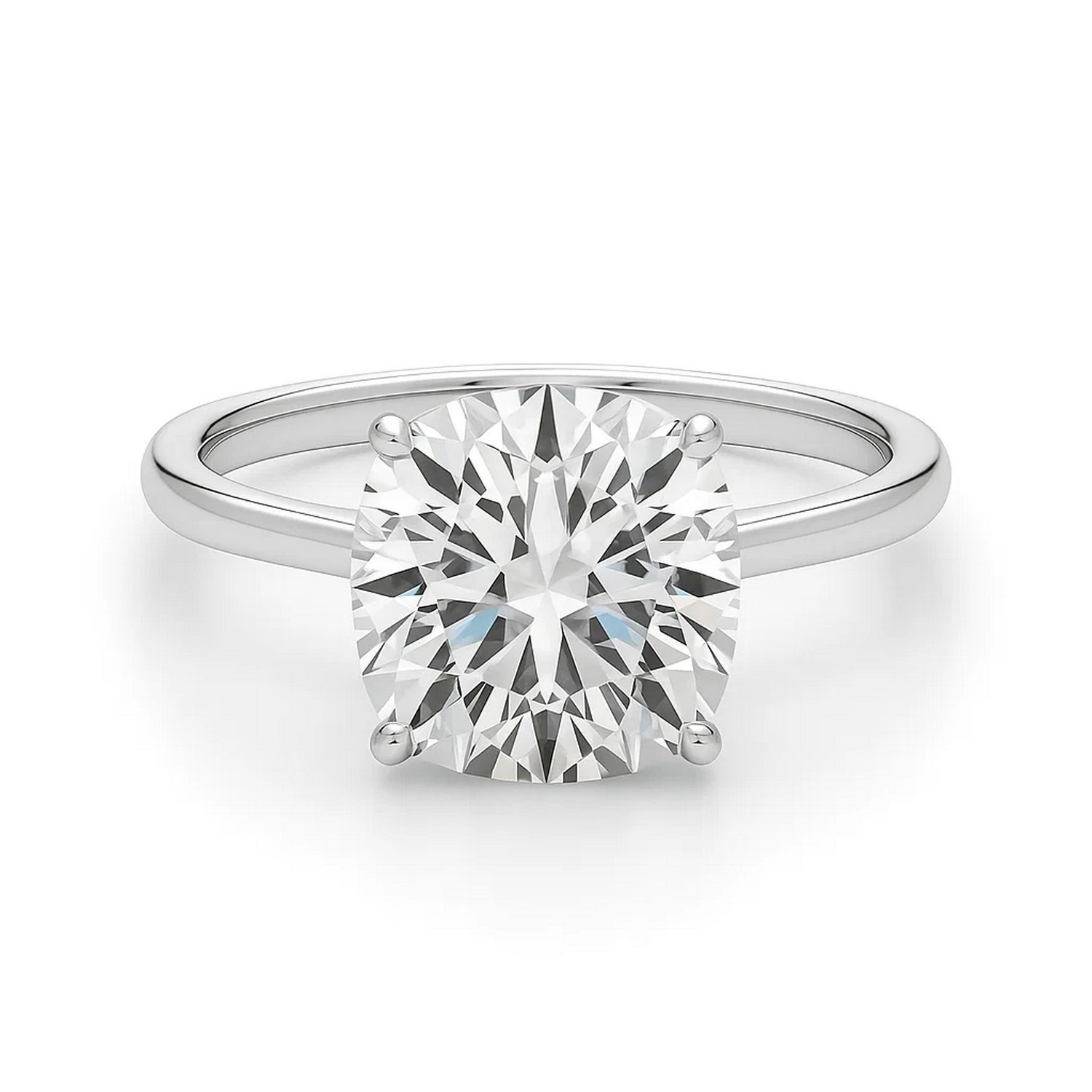 5 Carat Cushion Lab Grown IGI G/VS1 Diamond Solitaire Ring in 10K White Gold thumbnail 4