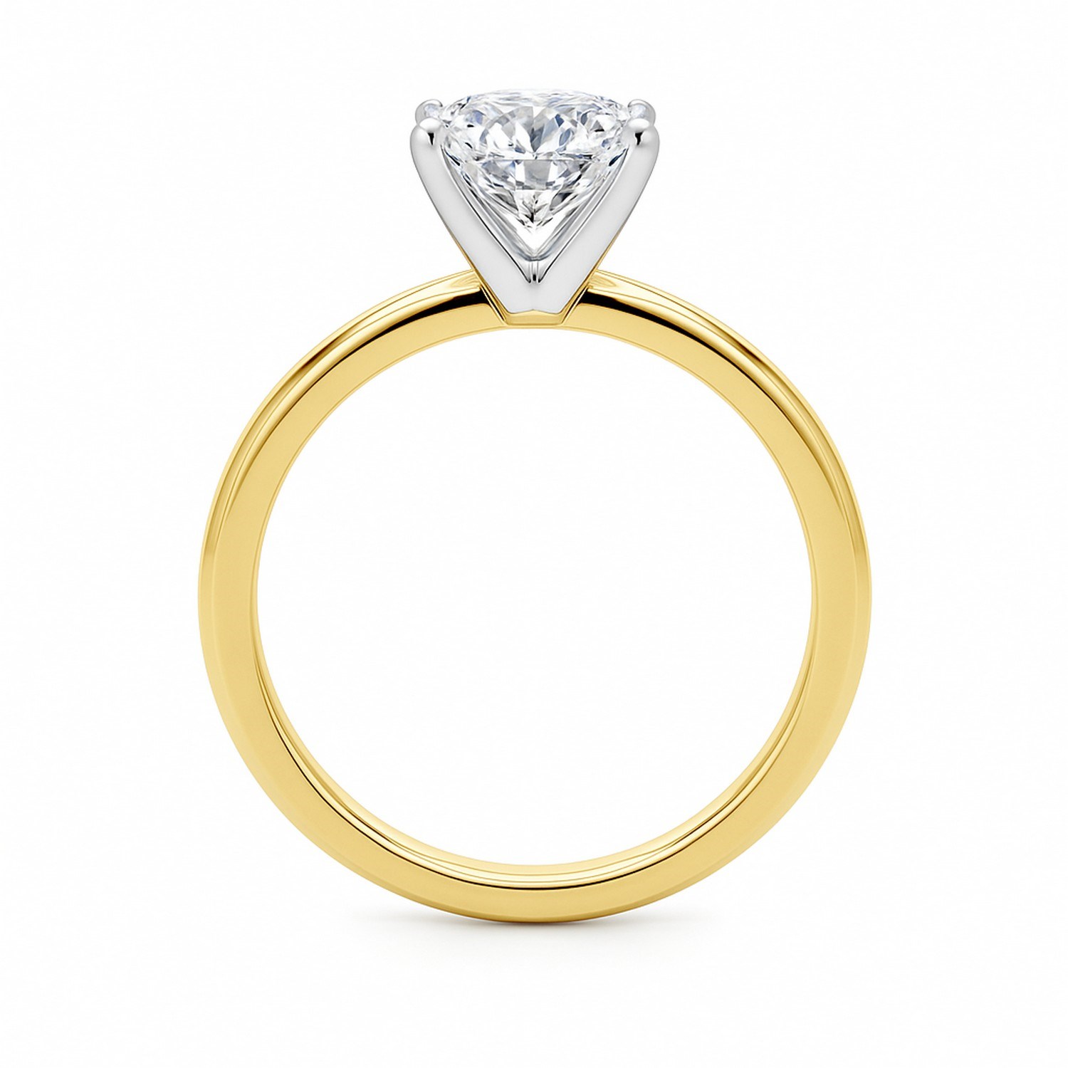 1.50Ct Cushion Lab Grown IGI G/VS1 Diamond Ring in 14K Yellow Gold thumbnail 5