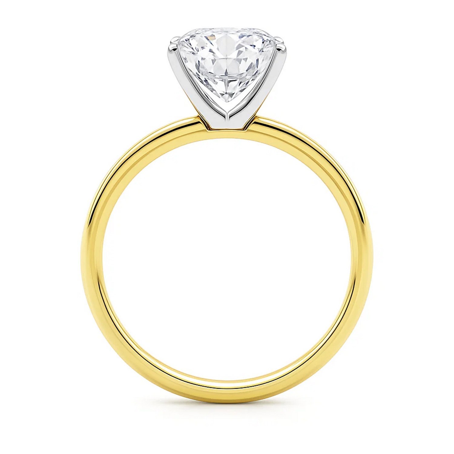 5 Carat Cushion Lab Grown IGI G/VS1 Diamond Solitaire Ring in 14K Yellow Gold thumbnail 5