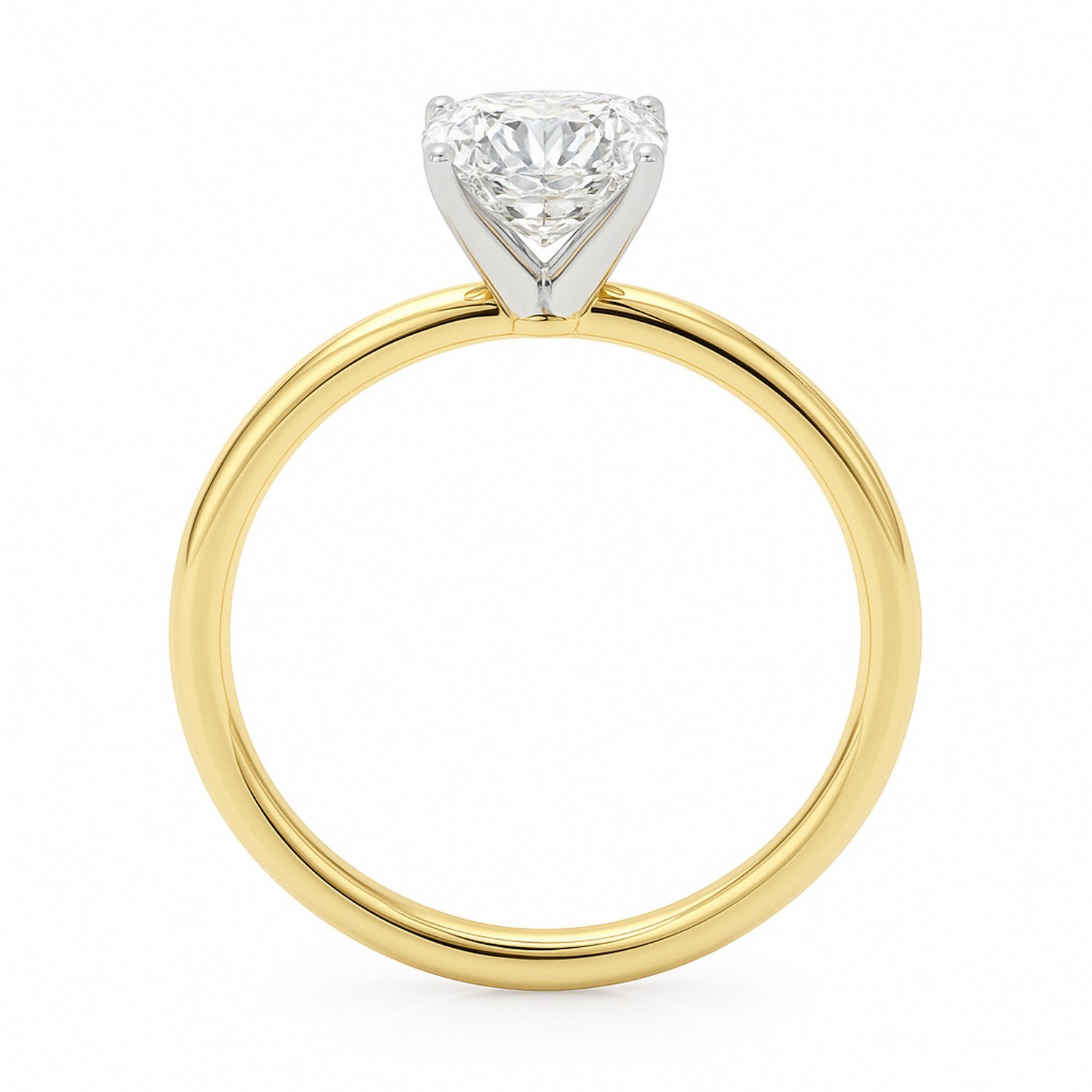 2 Carat Cushion Lab Grown IGI G/VS1 Diamond Solitaire Ring in 14K Yellow Gold thumbnail 5