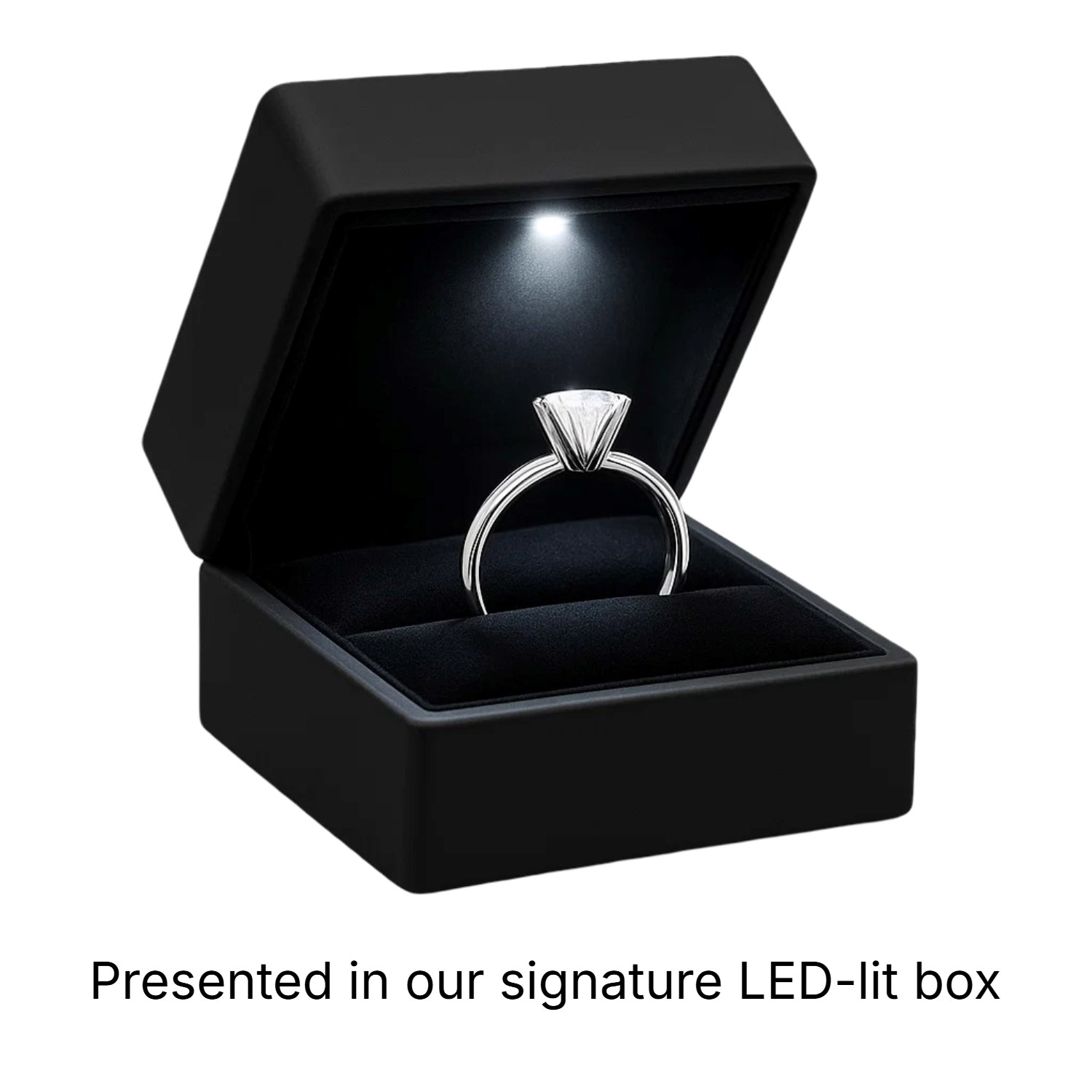 1 Carat Round Lab Grown IGI G/VS1 Diamond Solitaire Ring in Sterling Silver thumbnail 2