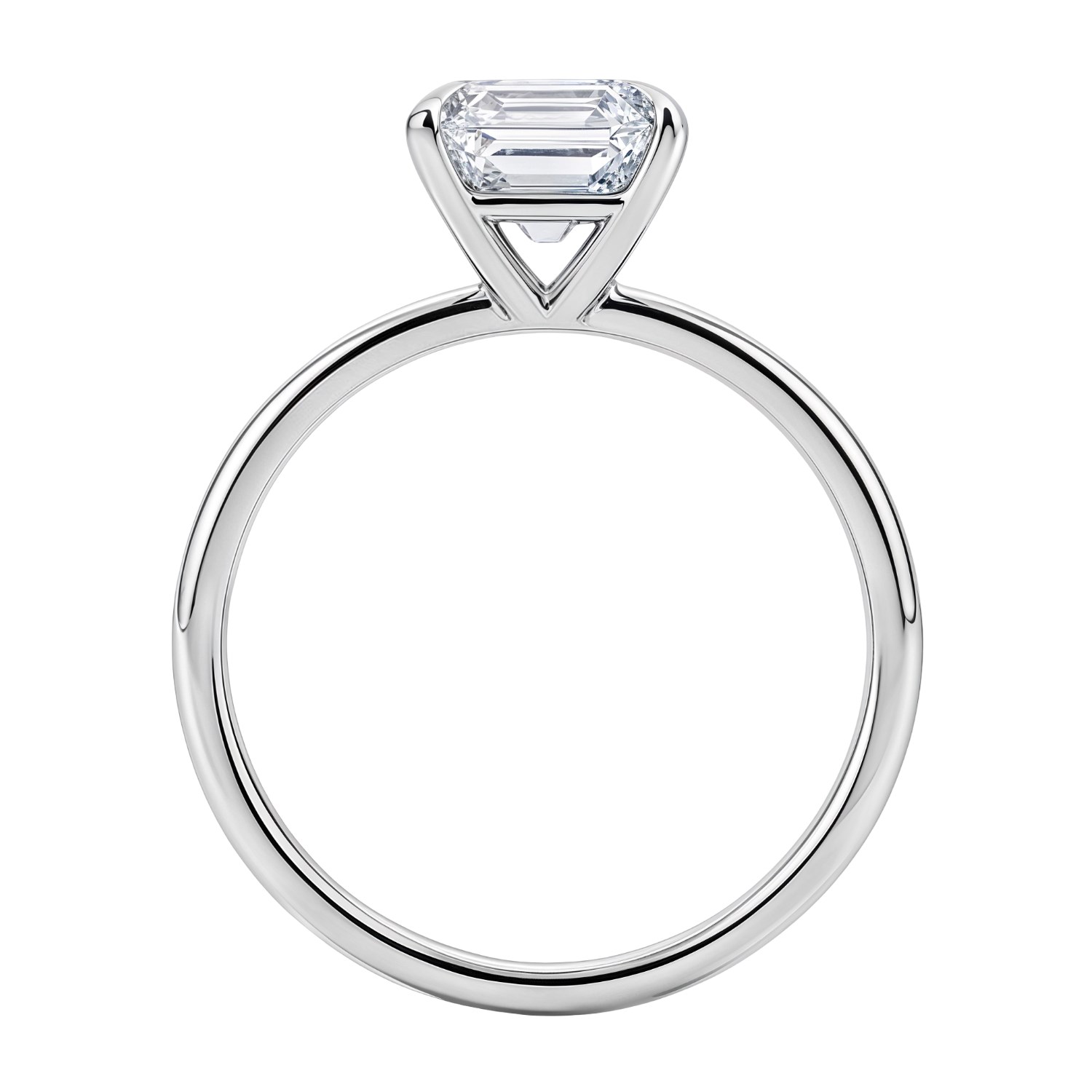 2 Carat Emerald Lab Grown IGI G/VS1 Diamond Solitaire Ring in 10K White Gold thumbnail 5