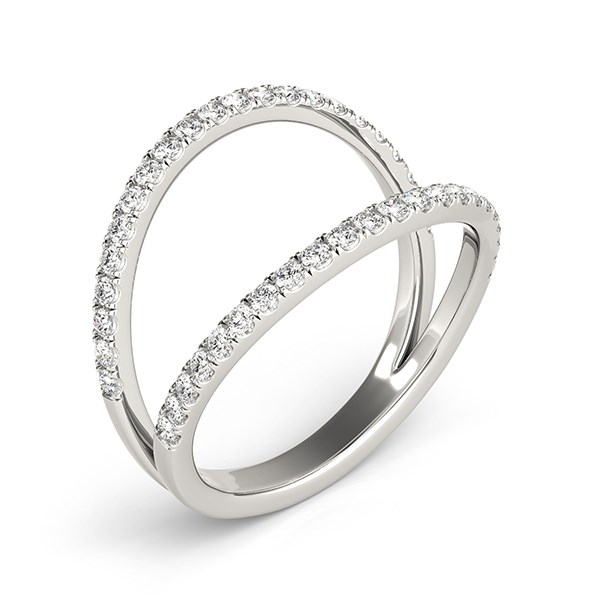 14k White Gold Diamond Split Band Ring (1/4 cttw) thumbnail 3