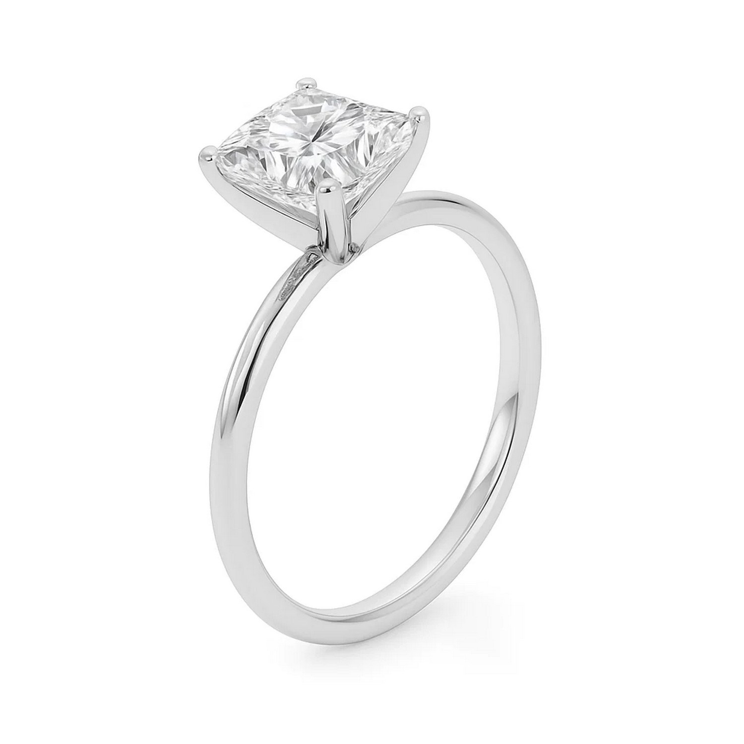 3 Carat Princess Lab Grown IGI G/VS1 Diamond Solitaire Ring in 14K White Gold thumbnail 3
