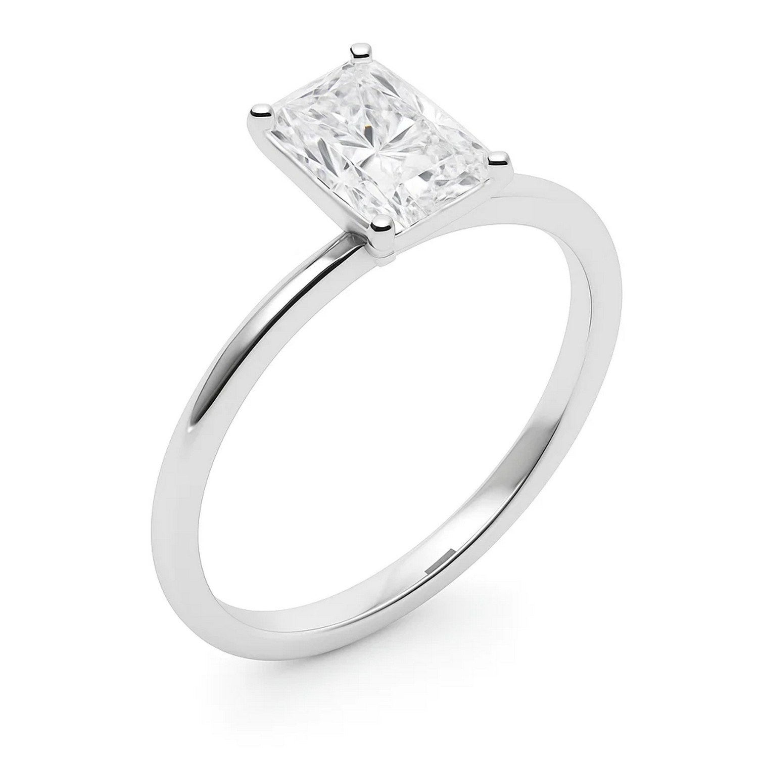 5 Carat Radiant Lab Grown IGI G/VS1 Diamond Solitaire Ring in 10K White Gold thumbnail 3