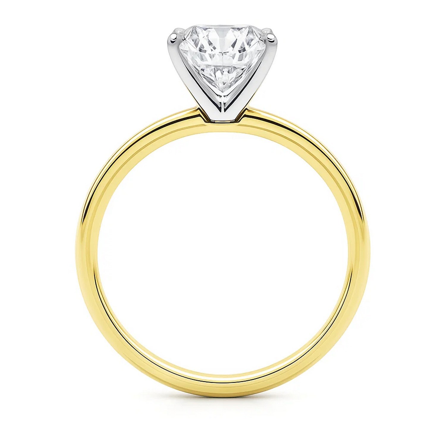3 Carat Cushion Lab Grown IGI G/VS1 Diamond Solitaire Ring in 10K Yellow Gold thumbnail 5