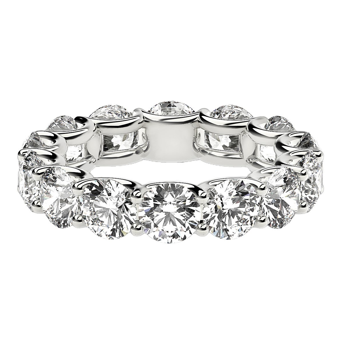 Round Cut Lab Grown Diamond Eternity Ring in 14k White Gold (6 cttw FG/VS2) thumbnail 2