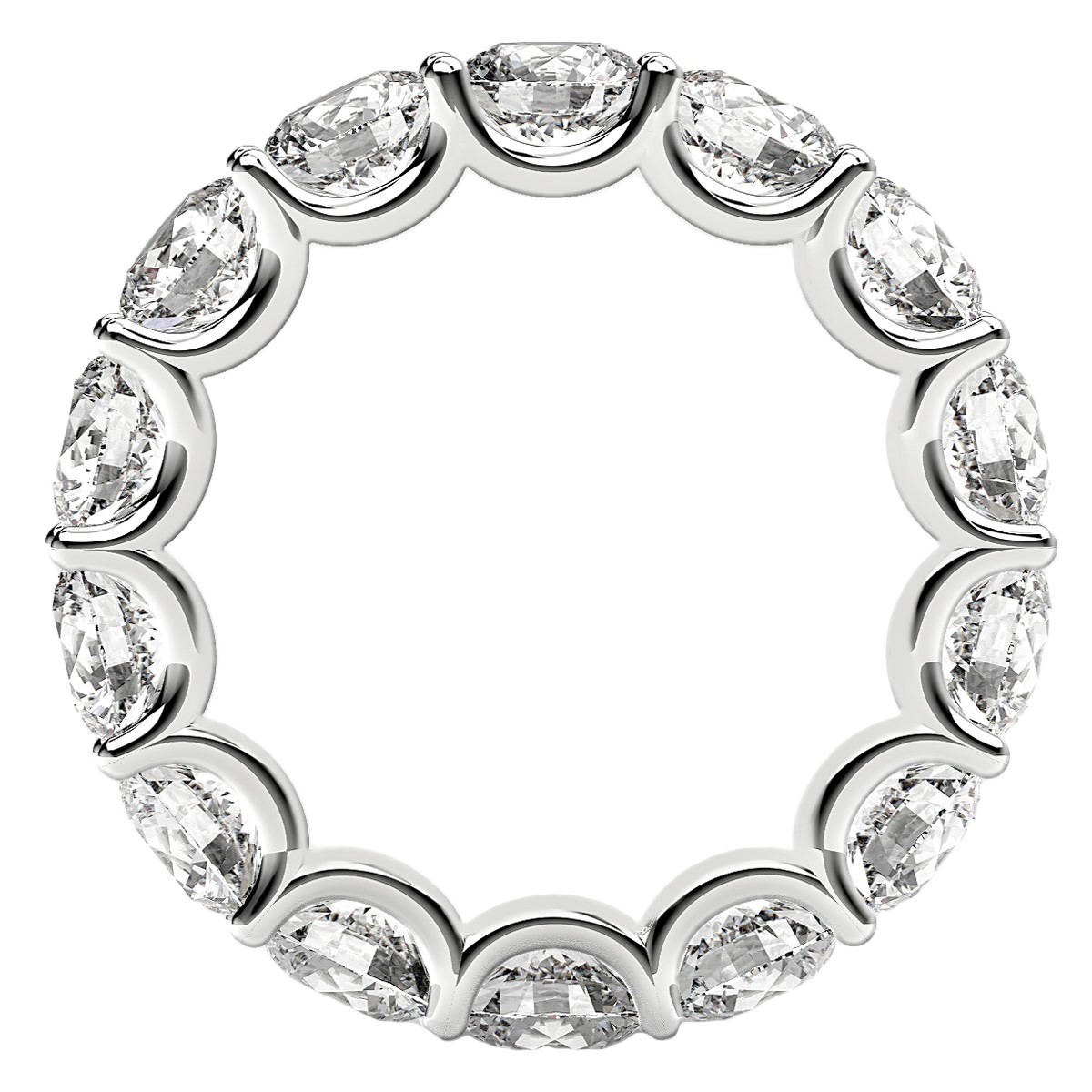 Round Cut Lab Grown Diamond Eternity Ring in 14k White Gold (6 cttw FG/VS2) thumbnail 3