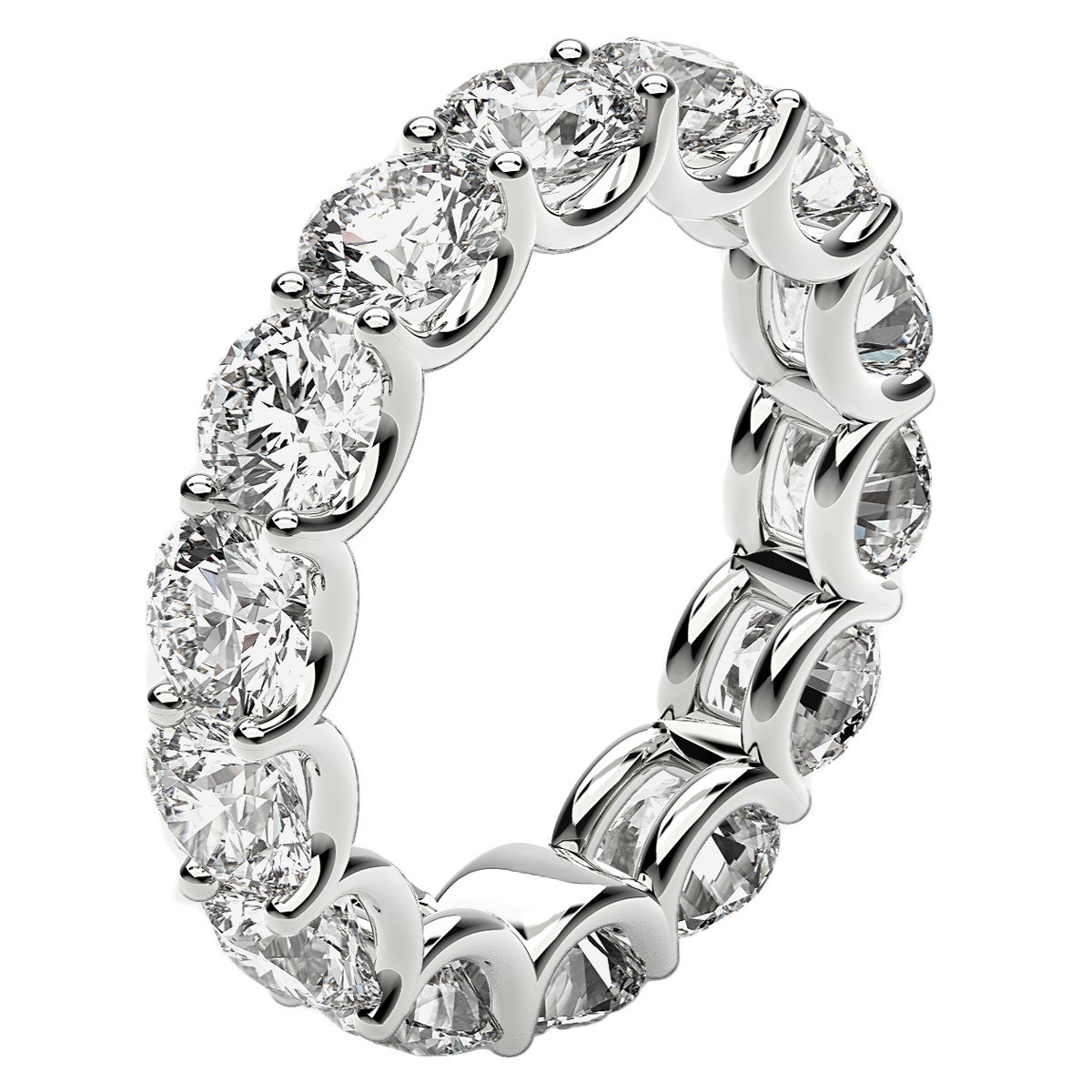 Round Cut Lab Grown Diamond Eternity Ring in 14k White Gold (6 cttw FG/VS2) thumbnail 4