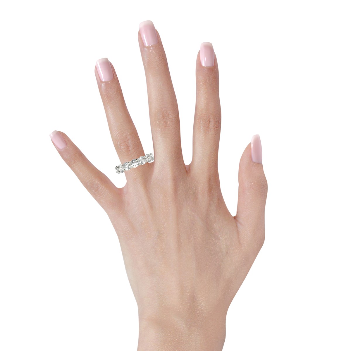Round Cut Lab Grown Diamond Eternity Ring in 14k White Gold (6 cttw FG/VS2) thumbnail 5