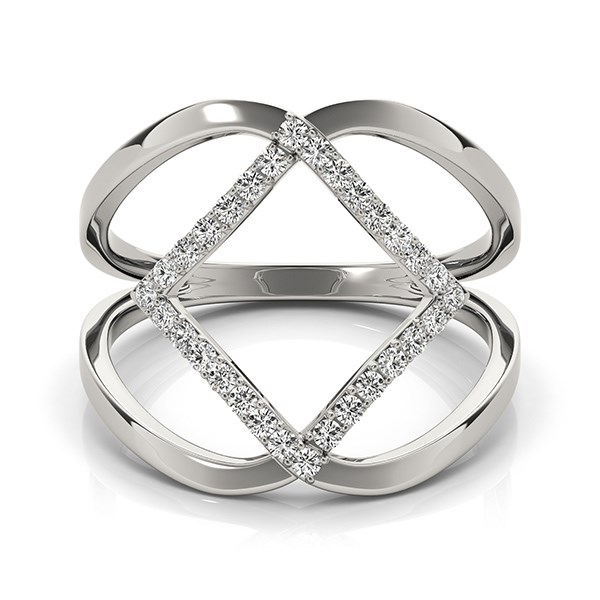 14k White Gold Interlaced Design Diamond Ring (1/5 cttw) thumbnail 2