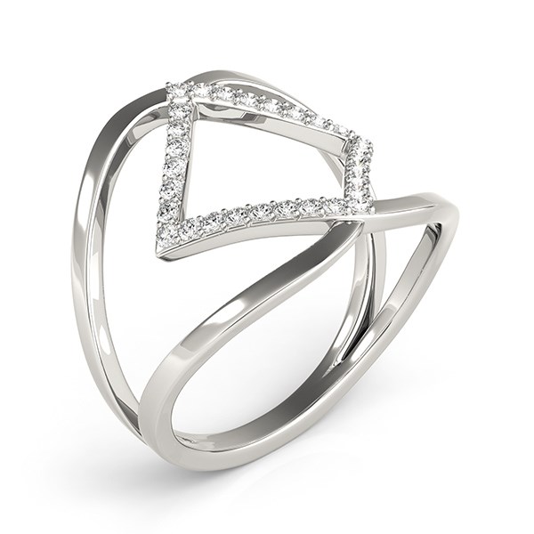 14k White Gold Interlaced Design Diamond Ring (1/5 cttw) thumbnail 3