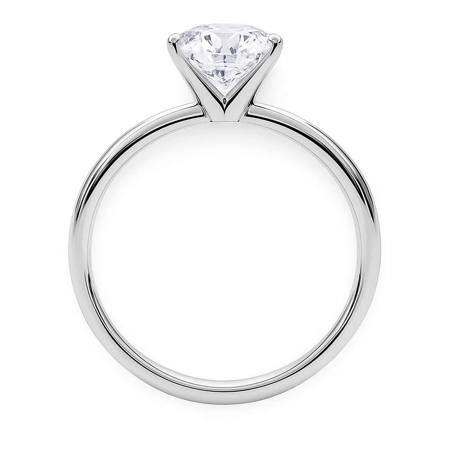 5 Carat Round Lab Grown IGI G/VS1 Diamond Solitaire Ring in 14K White Gold thumbnail 5