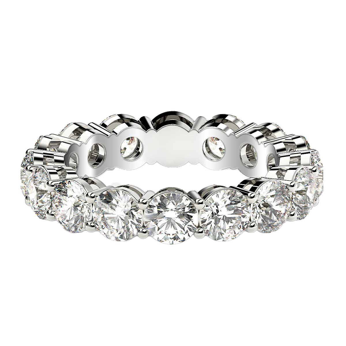Round Cut Lab Grown Diamond Eternity Ring in 14k White Gold (4 cttw FG/VS2) thumbnail 2