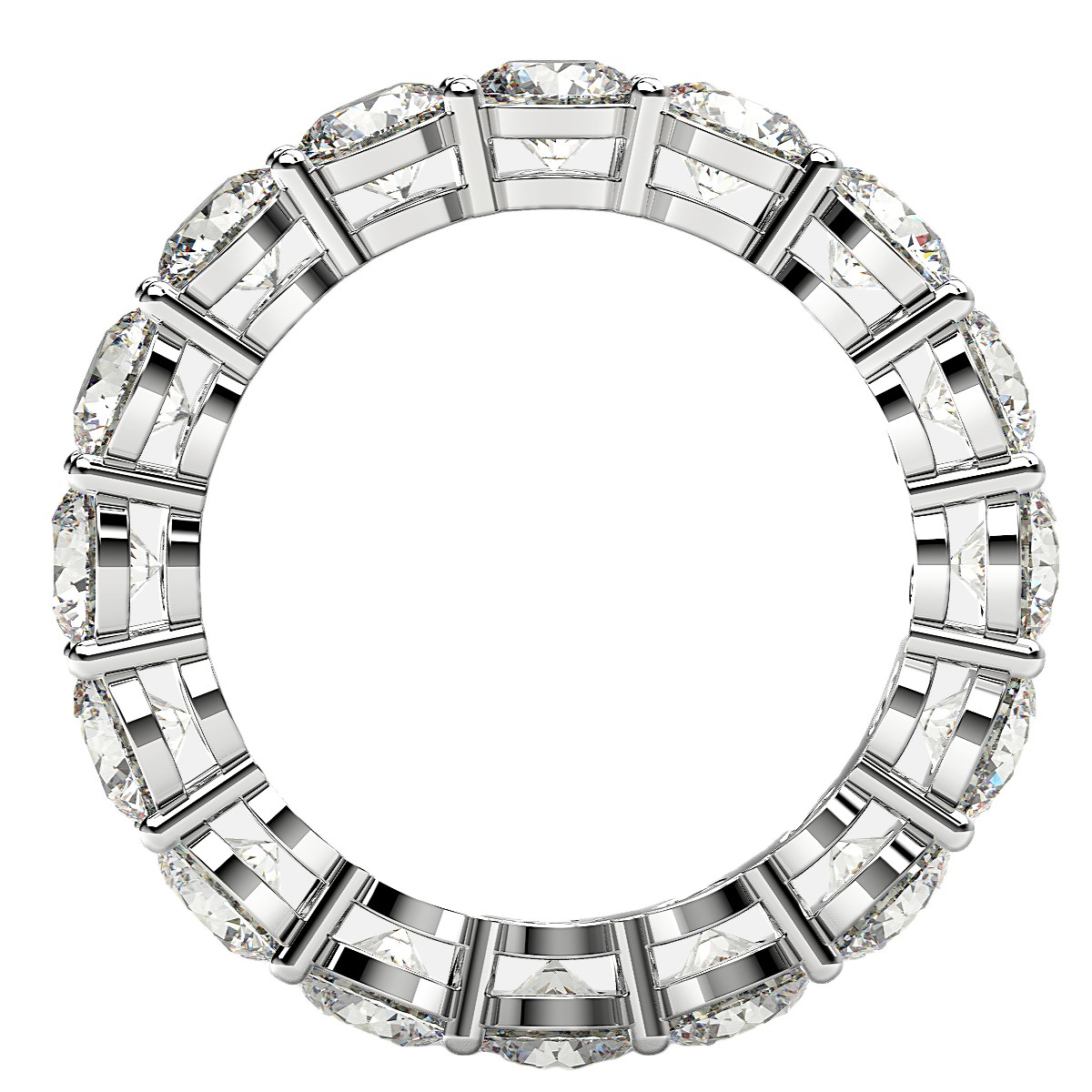 Round Cut Lab Grown Diamond Eternity Ring in 14k White Gold (4 cttw FG/VS2) thumbnail 3