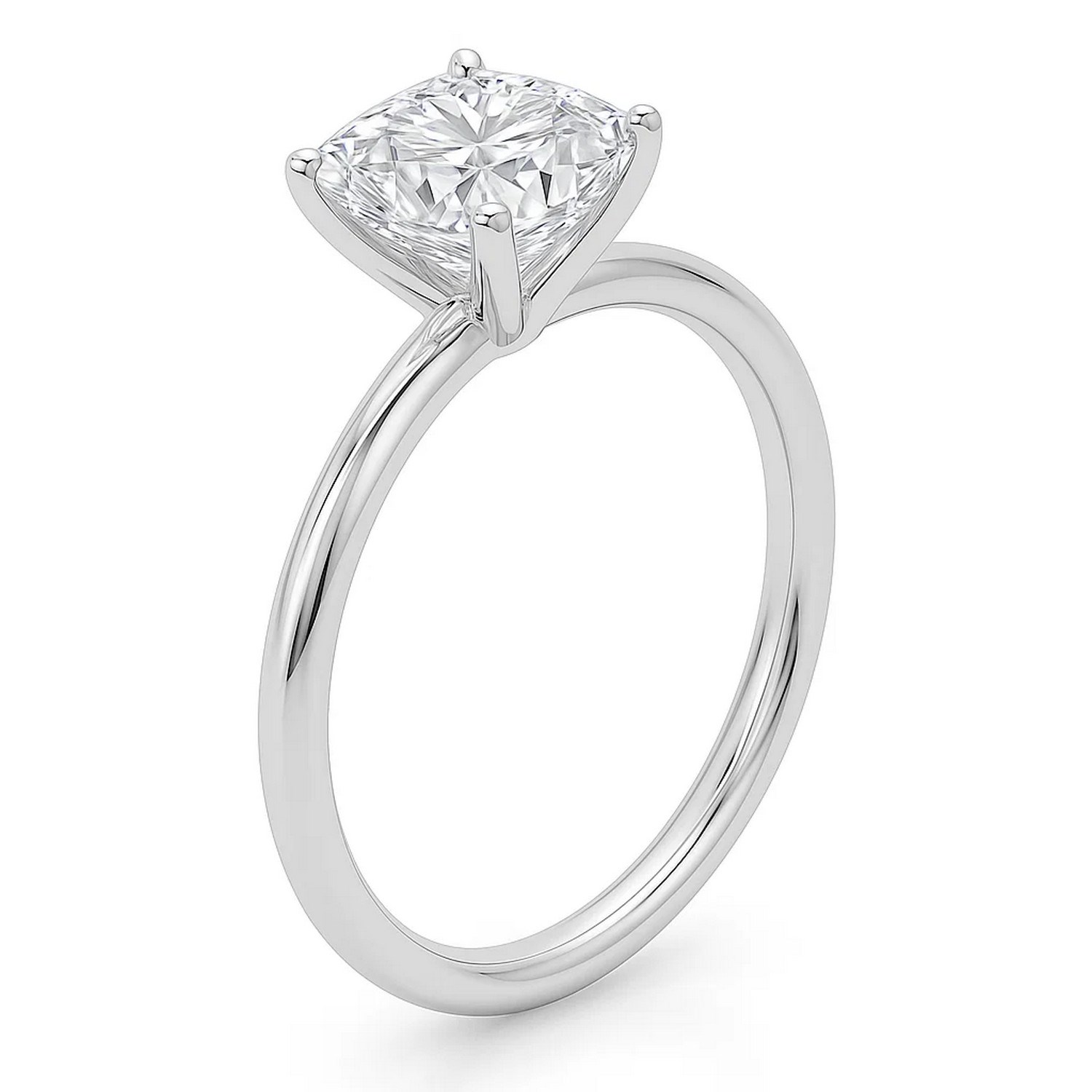 5 Carat Cushion Lab Grown IGI G/VS1 Diamond Solitaire Ring in 14K White Gold thumbnail 3