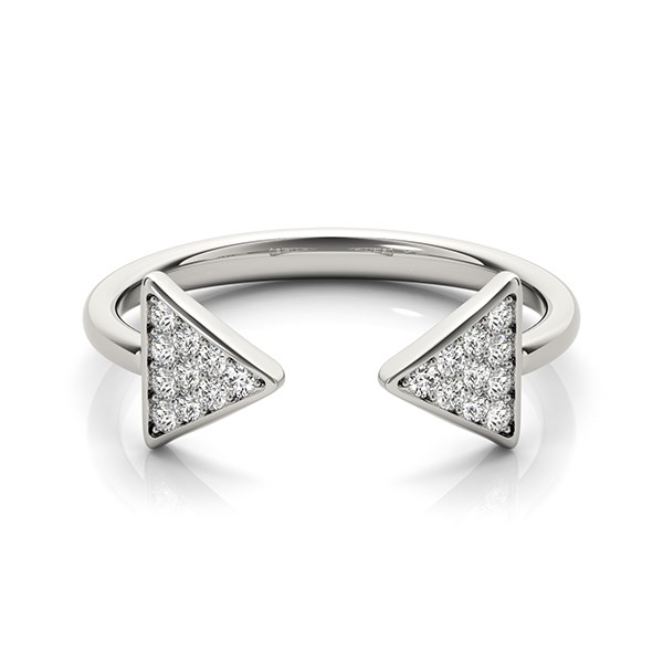 14k White Gold Diamond Arrowhead Open Ring (1/5 cttw) thumbnail 2