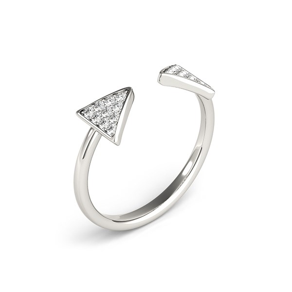 14k White Gold Diamond Arrowhead Open Ring (1/5 cttw) thumbnail 3