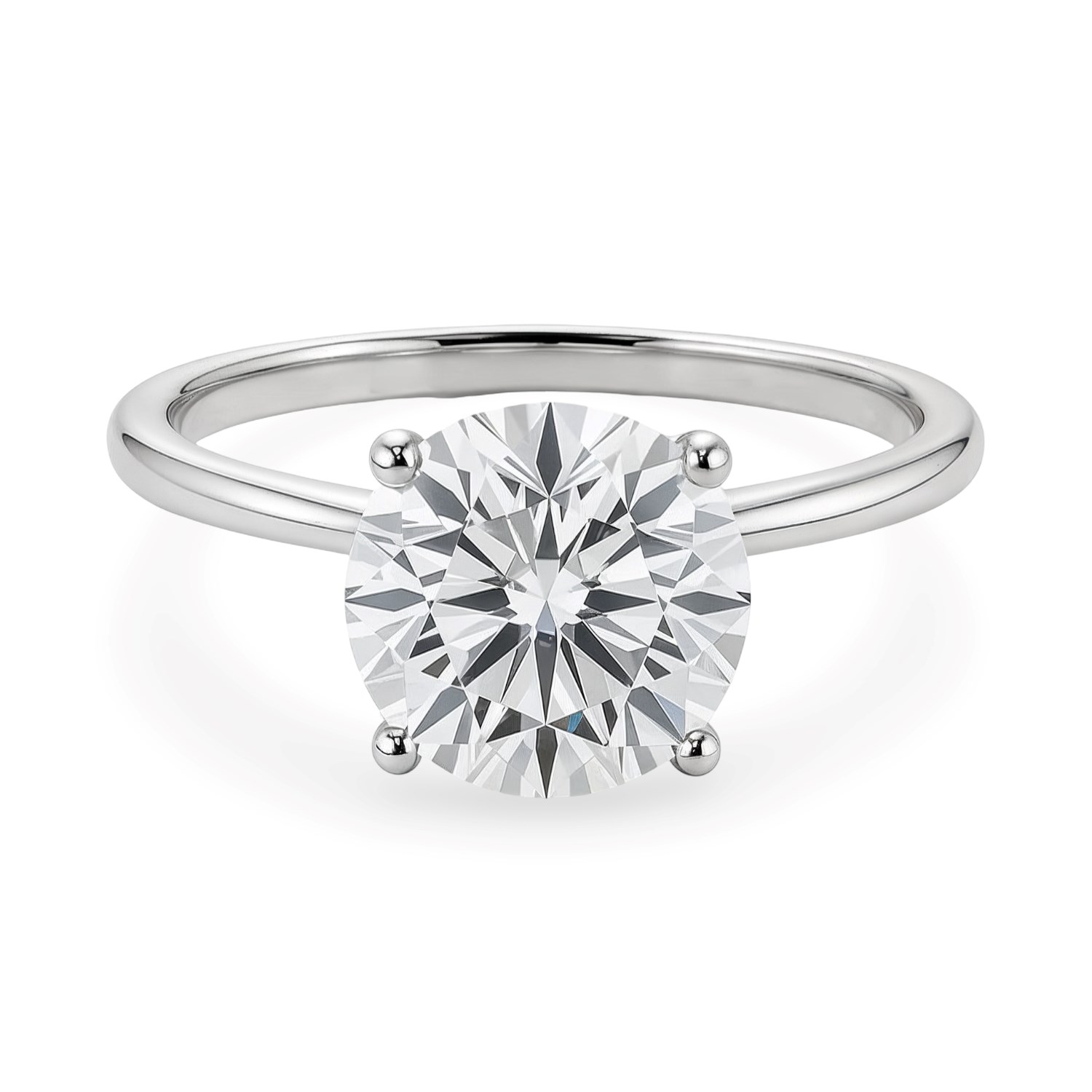 2 Carat Round Lab Grown IGI G/VS1 Diamond Solitaire Ring in 10K White Gold thumbnail 5