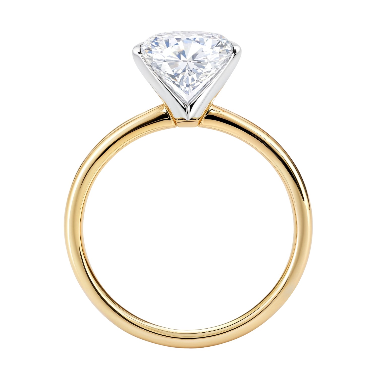 2 Carat Oval Lab Grown IGI G/VS1 Diamond Solitaire Ring in 14K Yellow Gold thumbnail 5