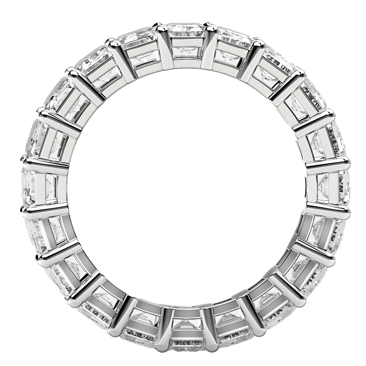 Emerald Cut Lab Grown Diamond Eternity Ring in 14k White Gold (7 cttw FG/VS2) thumbnail 3