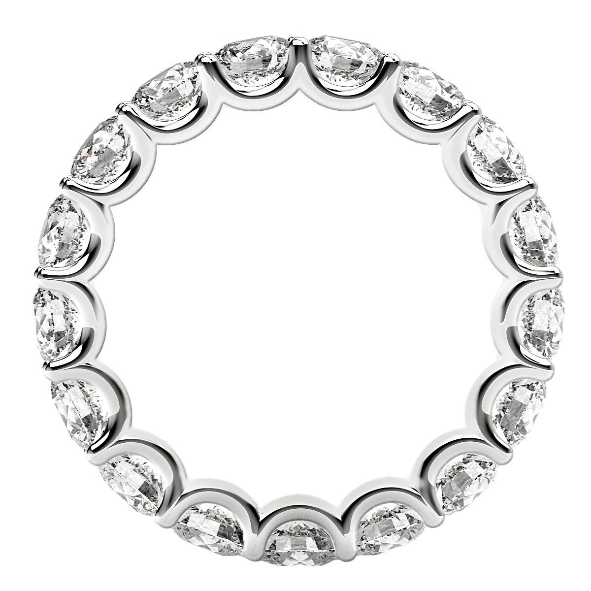 Round Cut Lab Grown Diamond Eternity Ring in 14k White Gold (3 cttw FG/VS2) thumbnail 3