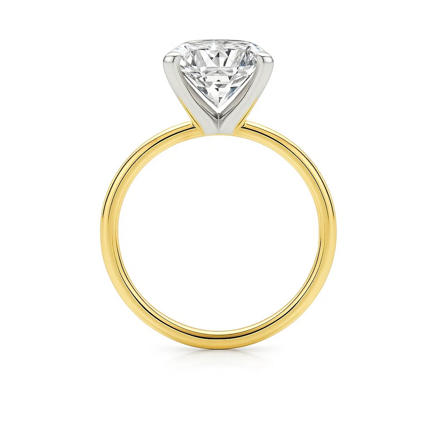 5 Carat Emerald Lab Grown IGI G/VS1 Diamond Solitaire Ring in 14K Yellow Gold thumbnail 5