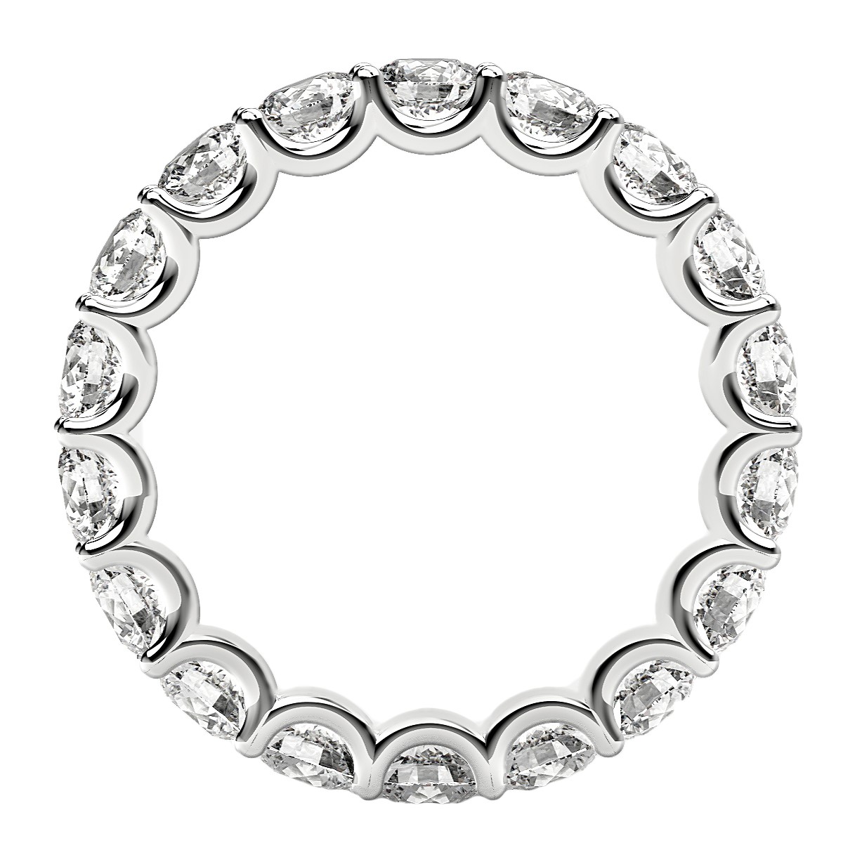 Round Cut Lab Grown Diamond Eternity Ring in 14k White Gold (2 cttw FG/VS2) thumbnail 3