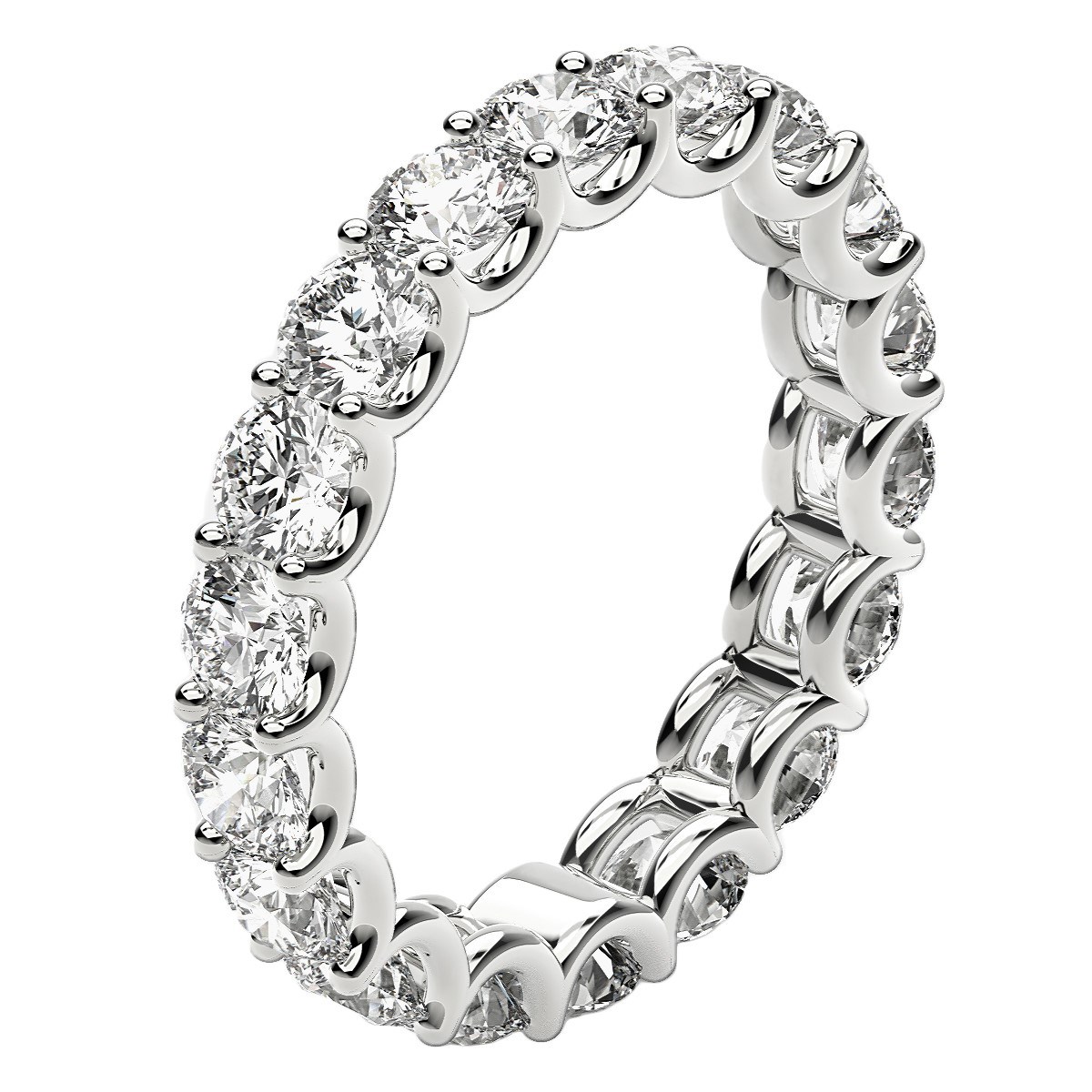Round Cut Lab Grown Diamond Eternity Ring in 14k White Gold (2 cttw FG/VS2) thumbnail 4