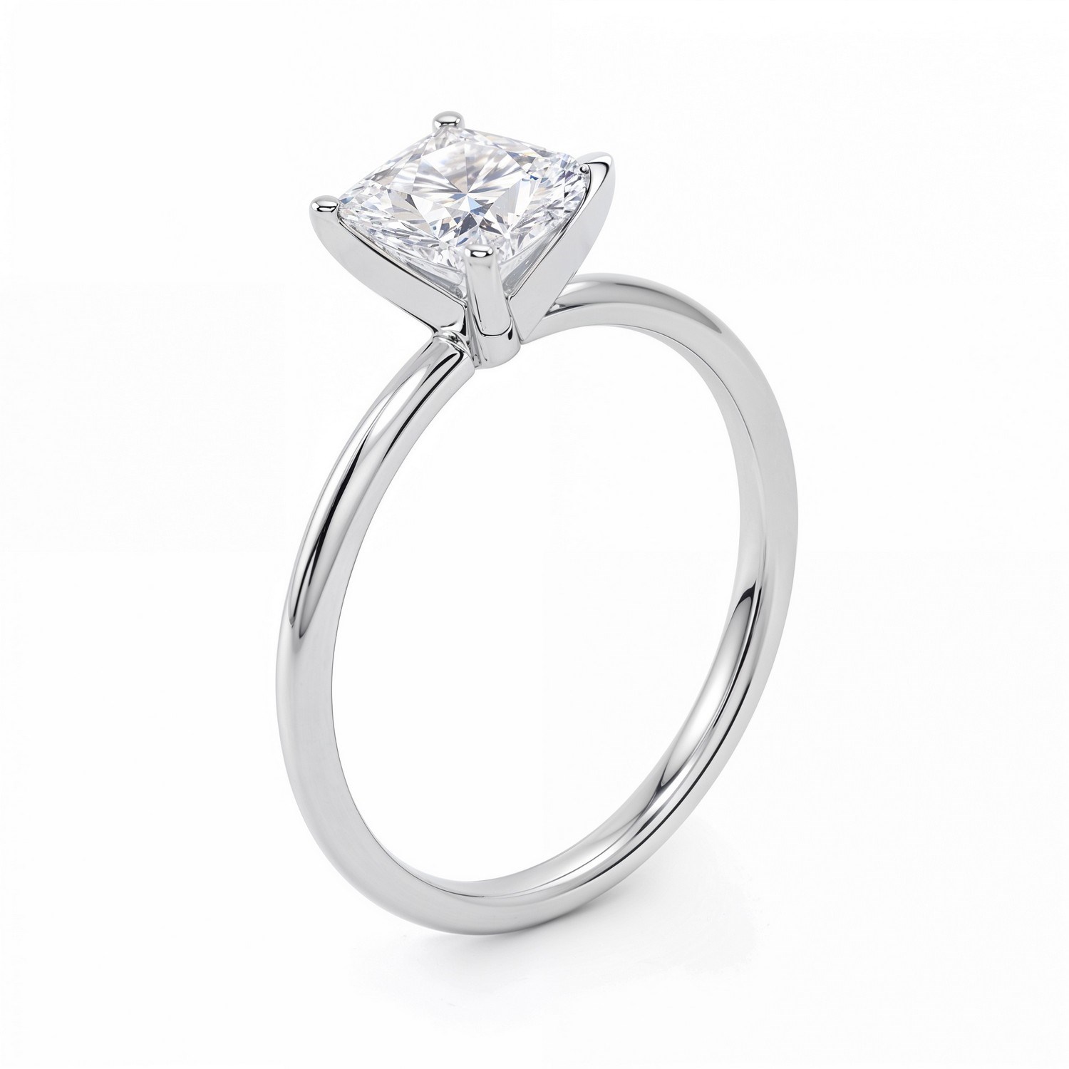 1.50Ct Princess Lab Grown IGI G/VS1 Diamond Ring in 10K White Gold thumbnail 3