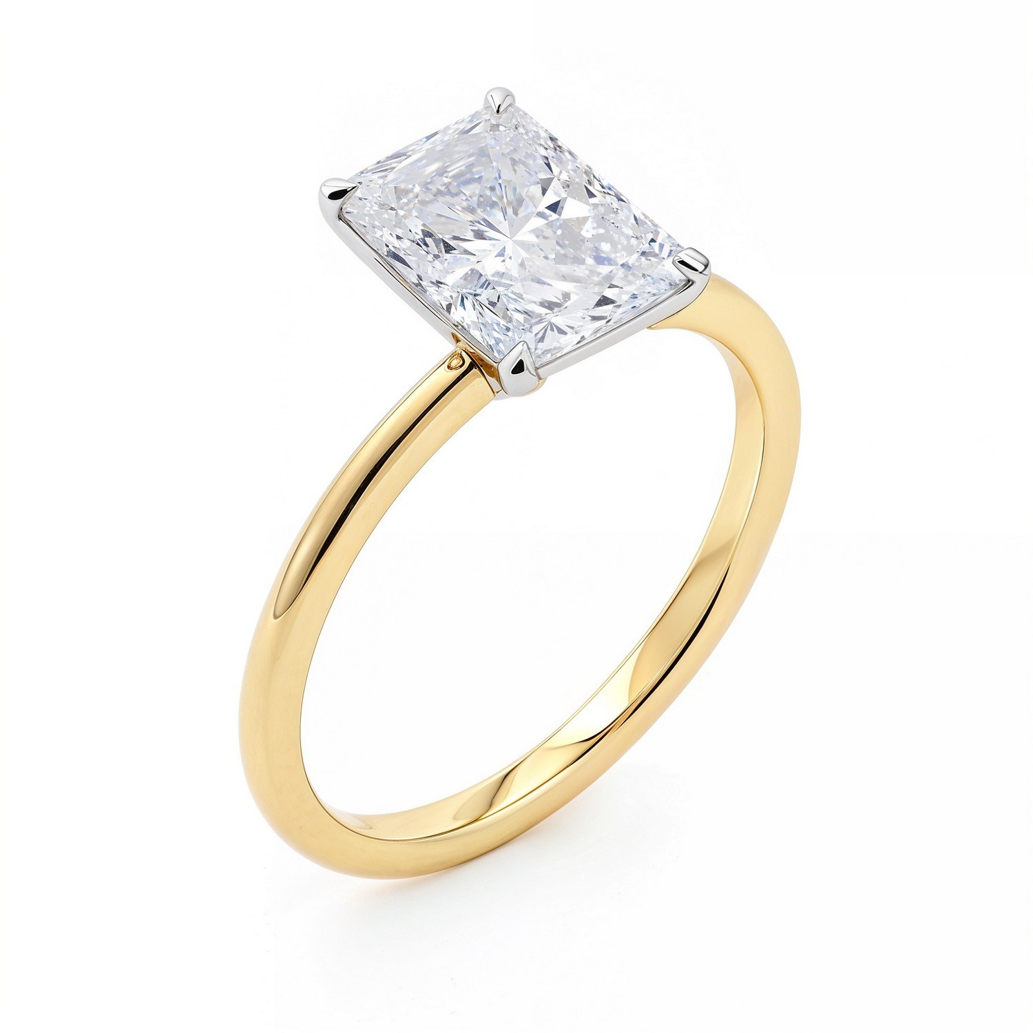 2 Carat Radiant Lab Grown IGI G/VS1 Diamond Solitaire Ring in 14K Yellow Gold thumbnail 3