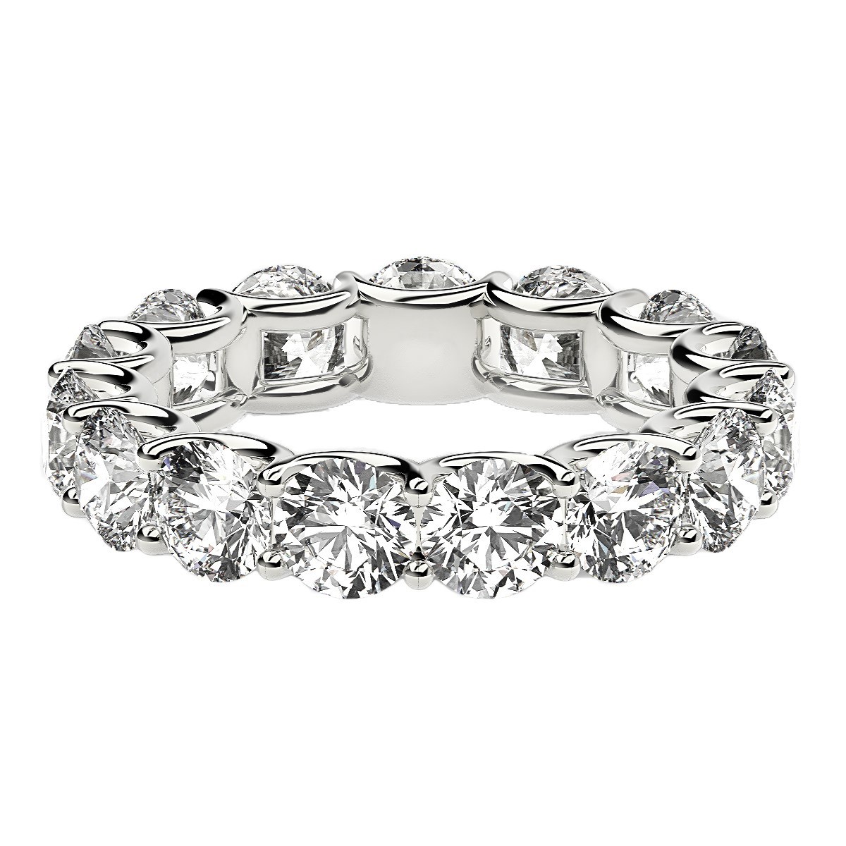 Round Cut Lab Grown Diamond Eternity Ring in 14k White Gold (5 cttw FG/VS2) thumbnail 2