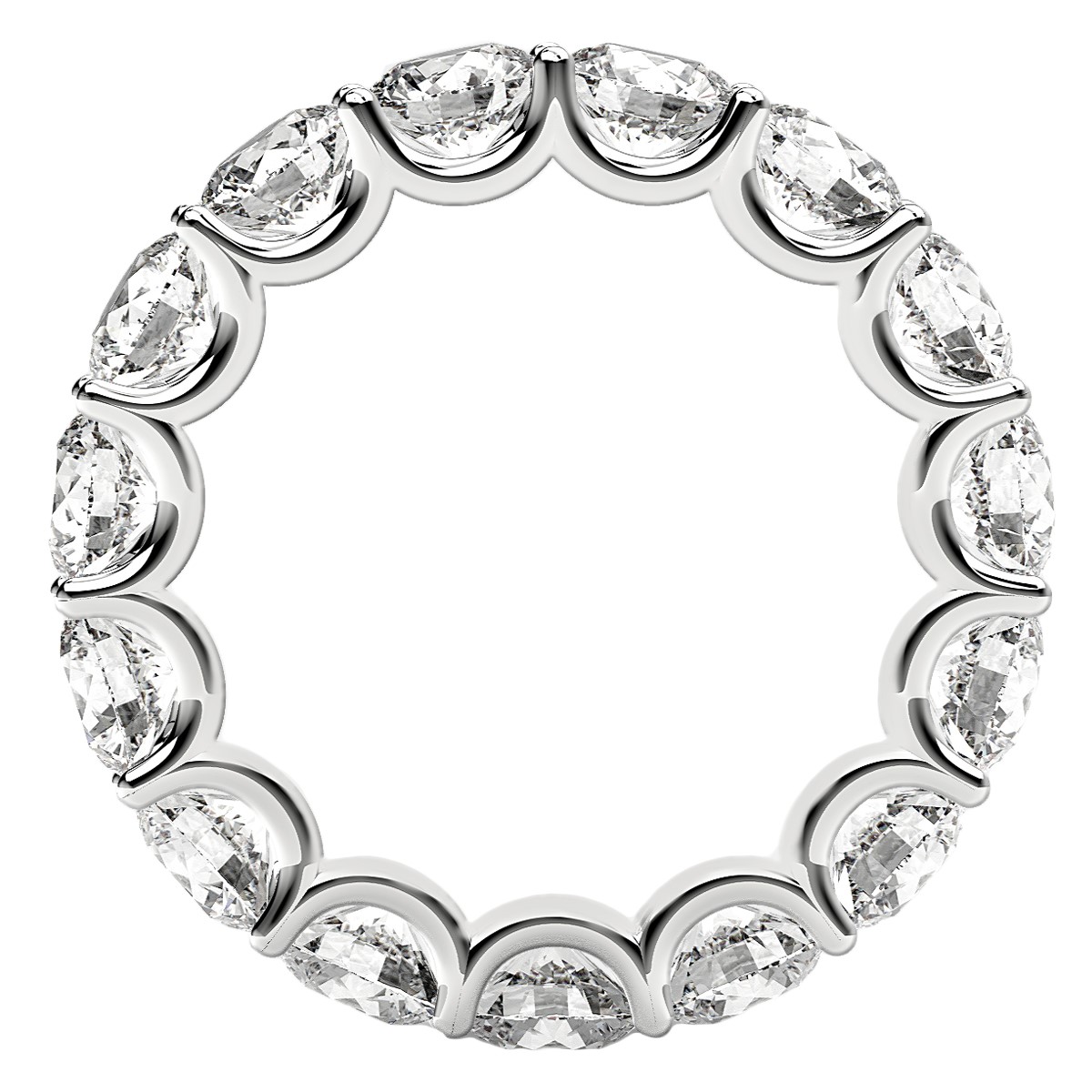 Round Cut Lab Grown Diamond Eternity Ring in 14k White Gold (5 cttw FG/VS2) thumbnail 3