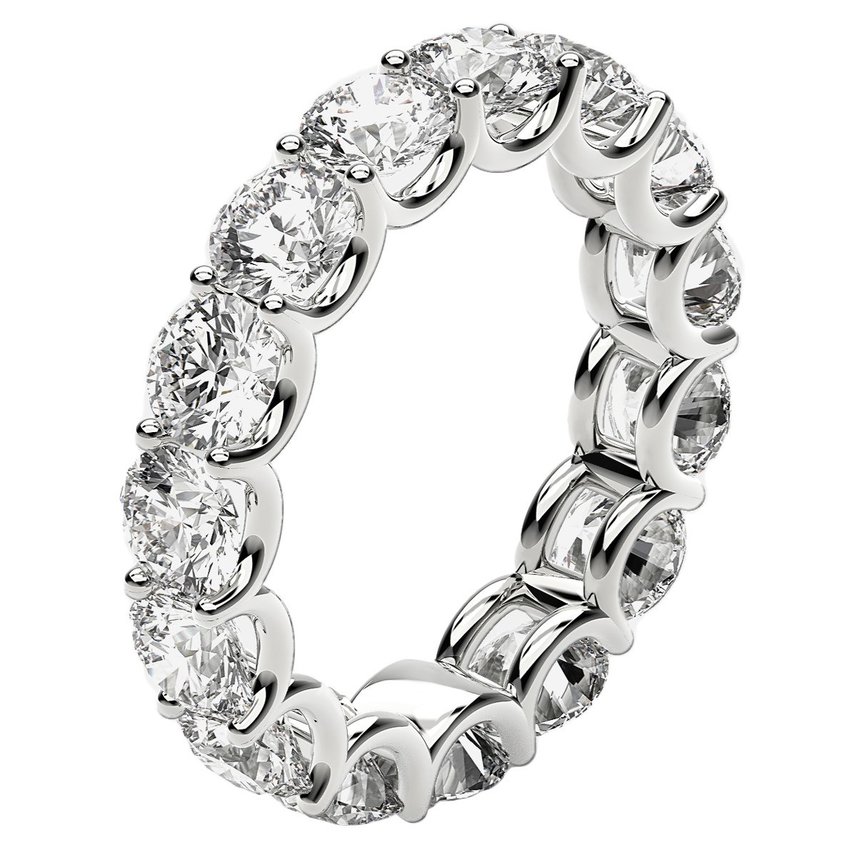 Round Cut Lab Grown Diamond Eternity Ring in 14k White Gold (5 cttw FG/VS2) thumbnail 4