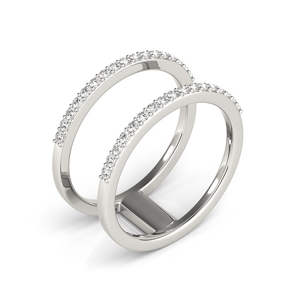 14k White Gold Dual Band Design Ring with Diamonds (1/3 cttw) thumbnail 3